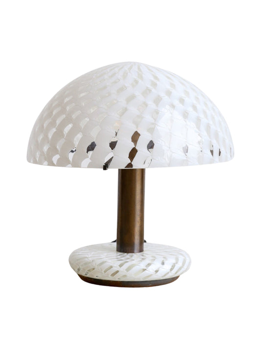 Table Lamp By AV Mazzega in Murano Glass and Brass