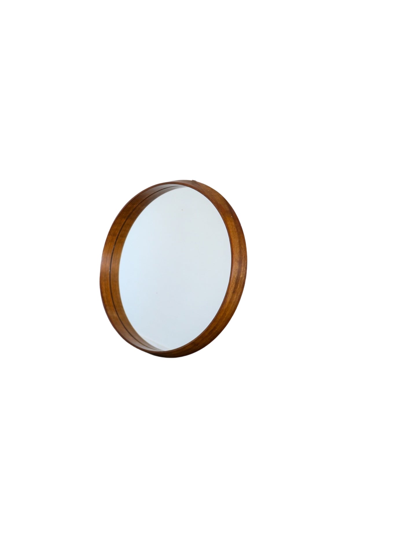 Round Wall Mirror with Teakwood Frame 1960
