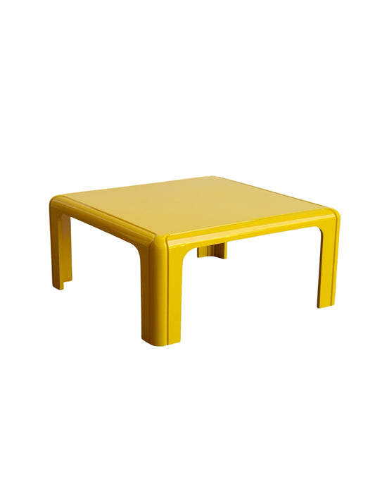 Gae Aulenti for Kartell 4894 yellow coffee table, Italy 1970s Mid Century Modern design
