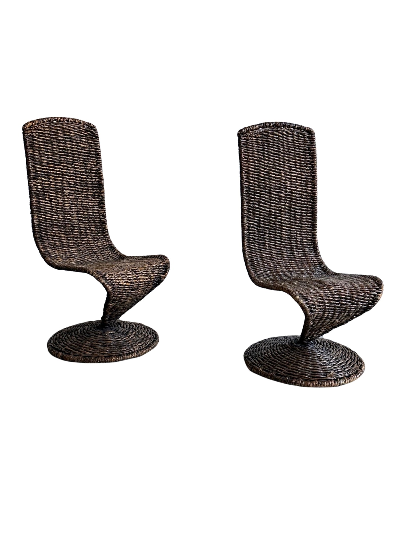" S Chairs" by Marzio Cecchi for Studio Most Italy in Wicker Rope 1970s