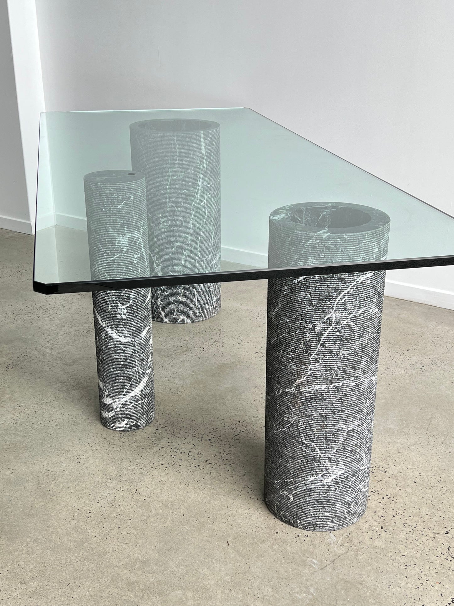 Massimo Vignelli for Casigliani, Glass and Marble Dining Table, 1980