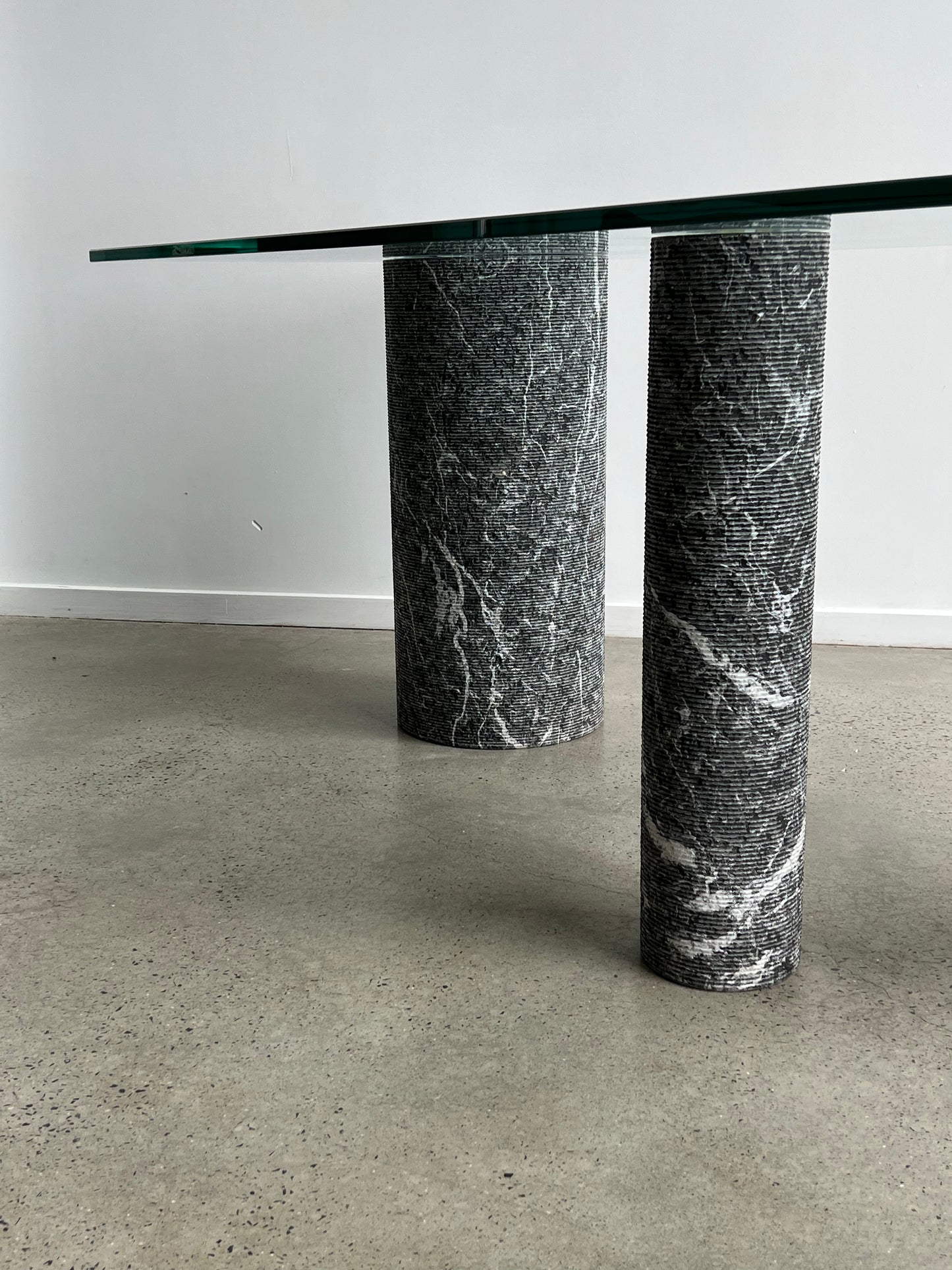 Massimo Vignelli for Casigliani, Glass and Marble Dining Table, 1980