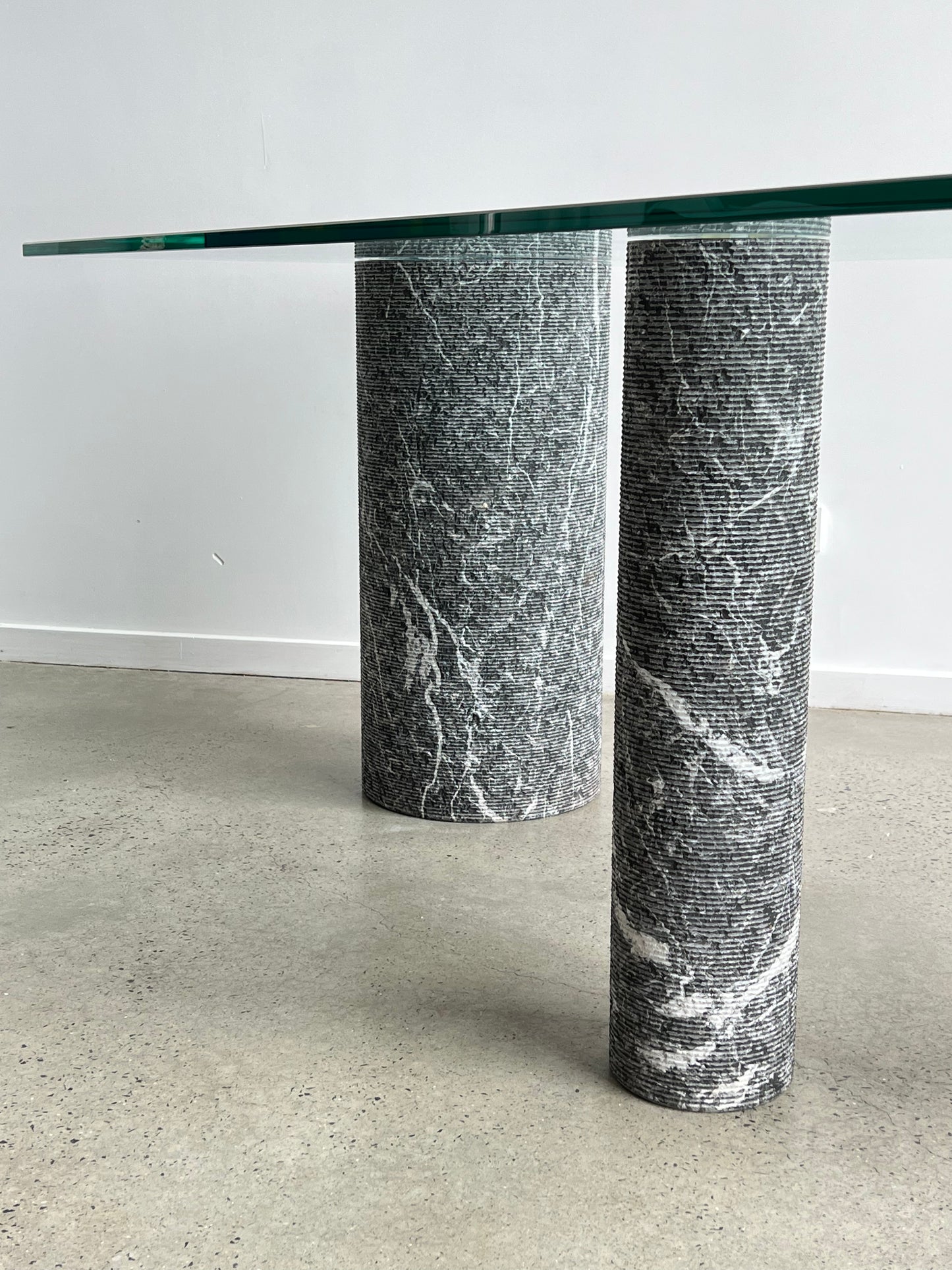 Massimo Vignelli for Casigliani, Glass and Marble Dining Table, 1980