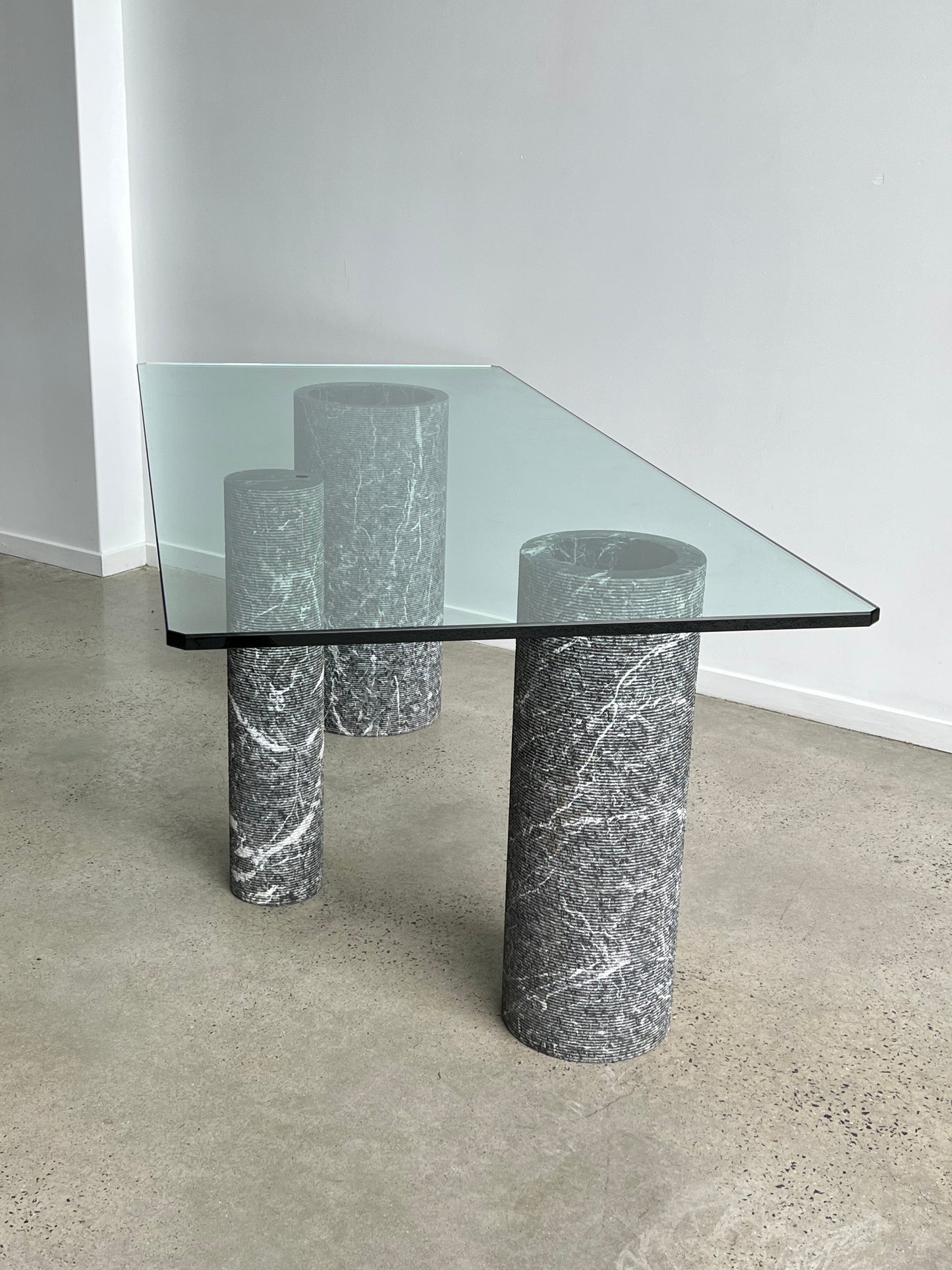 Massimo Vignelli for Casigliani, Glass and Marble Dining Table, 1980