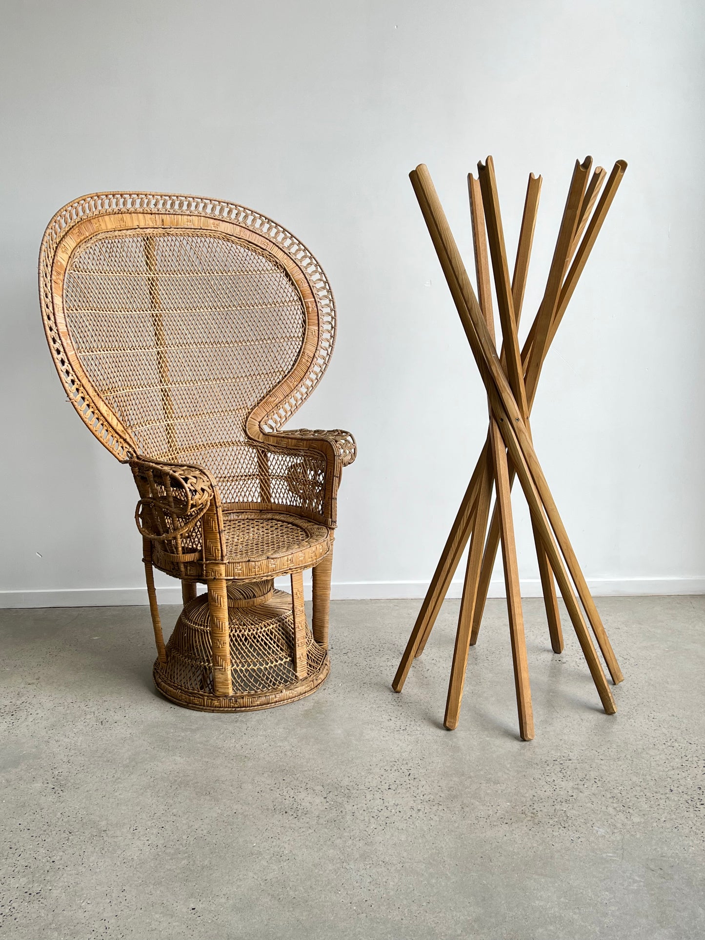 French Emanulle Armchair in Rattan and Wicker, 1970s