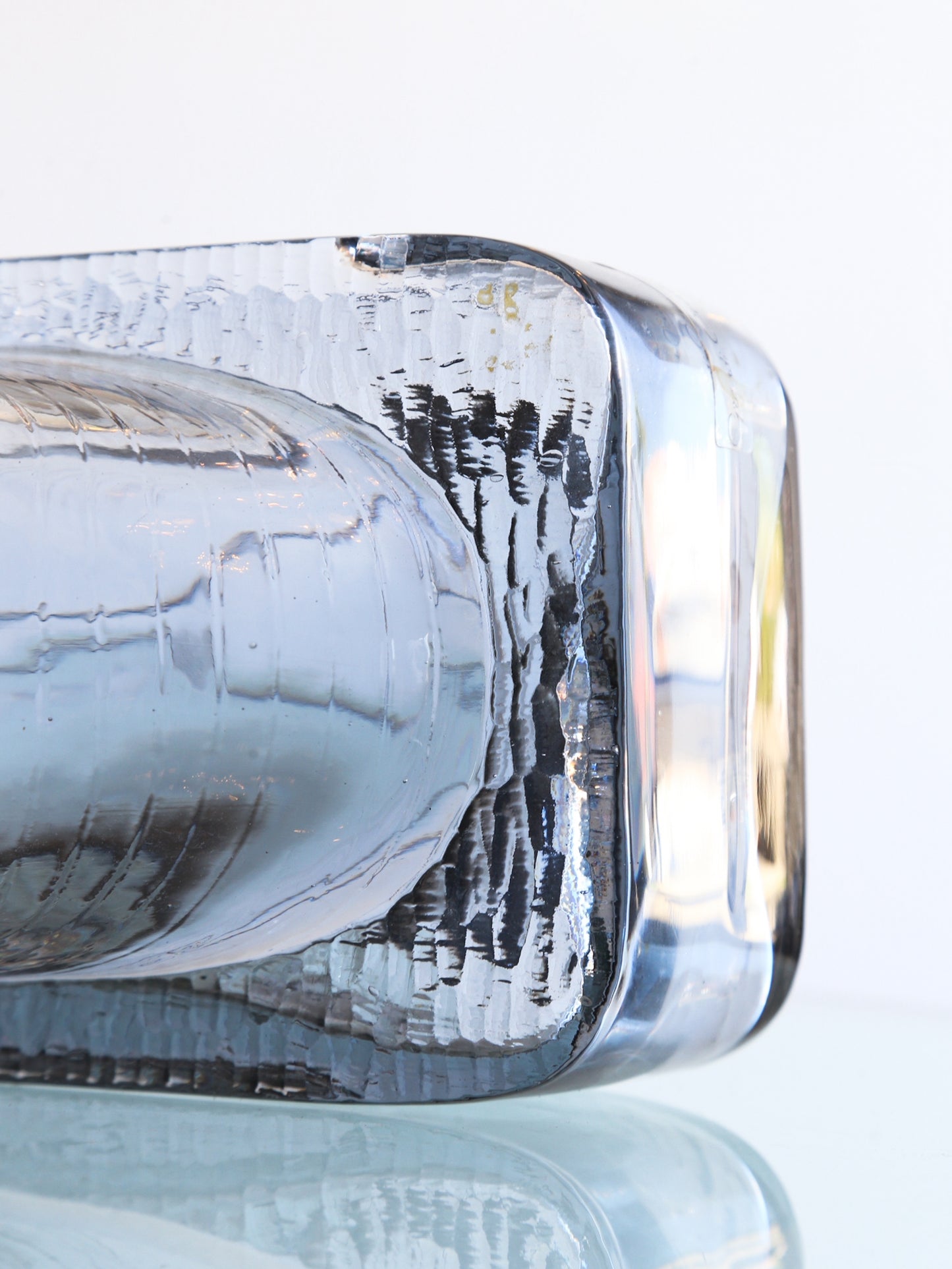 Italian Round Smoked Crystal Glass Wine Decanter by Grandi Cristalli, 1960s
