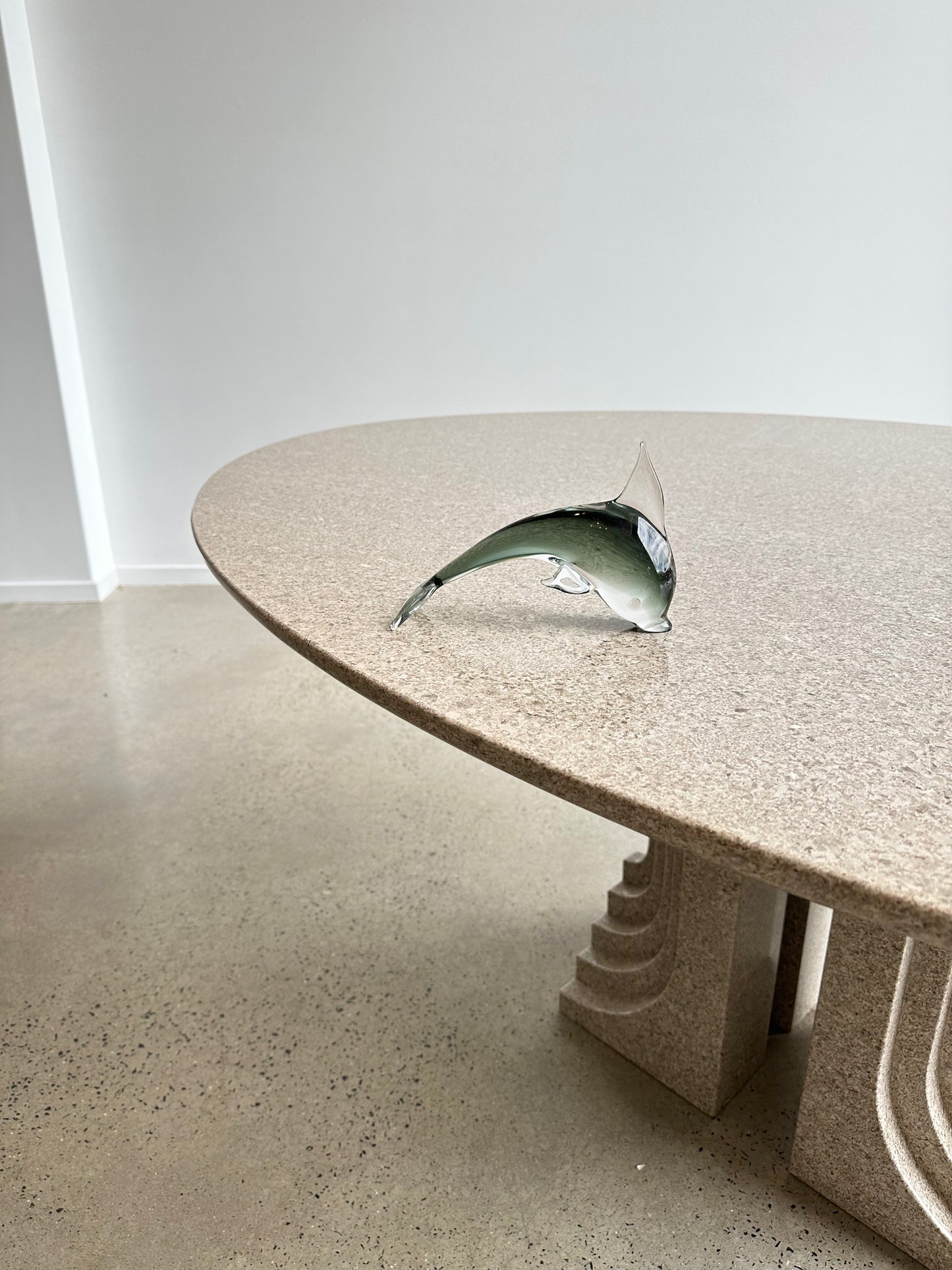 Murano Smoked Glass Dolphin Table Sculpture, 1960s