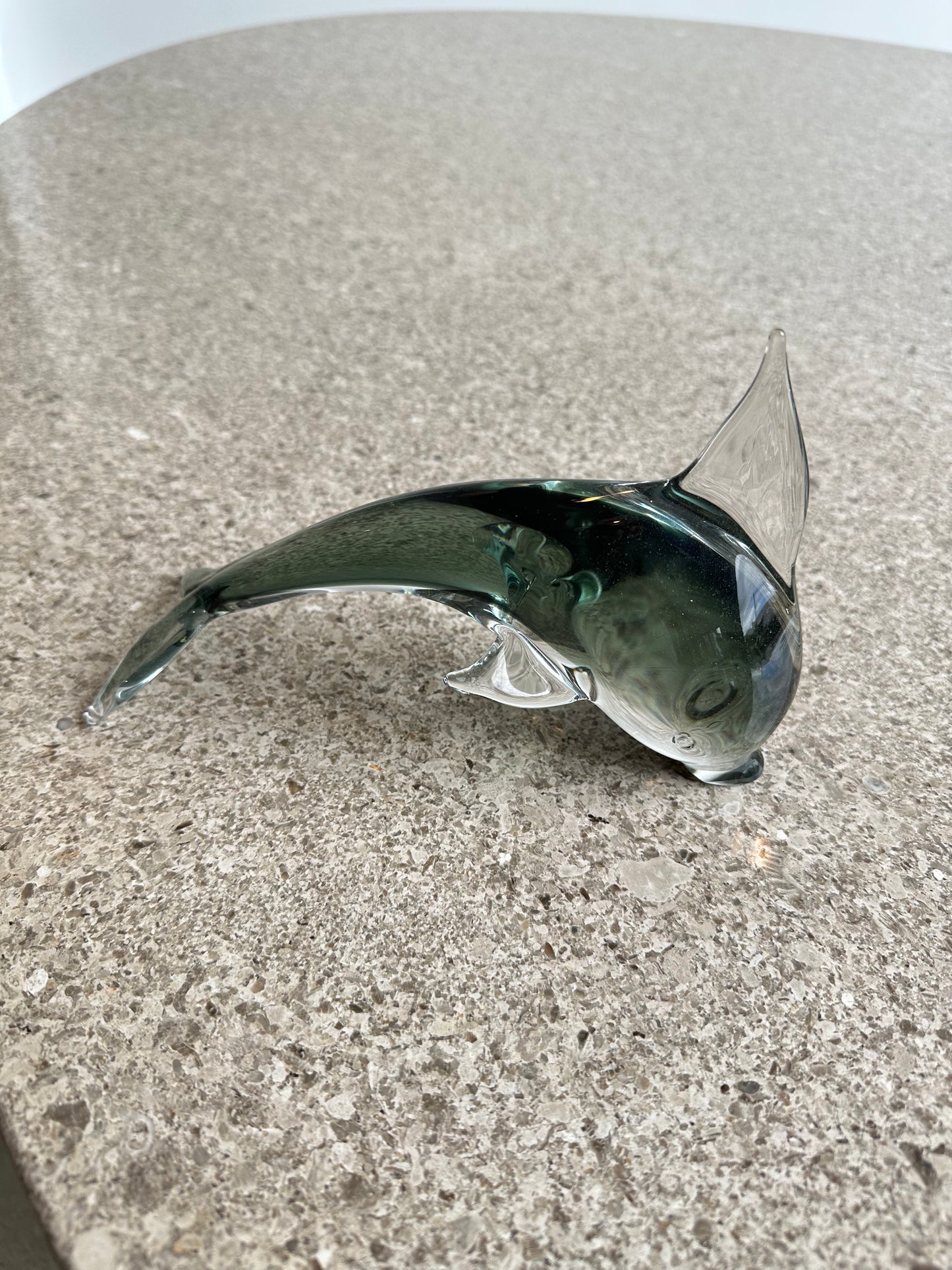 Murano Smoked Glass Dolphin Table Sculpture, 1960s