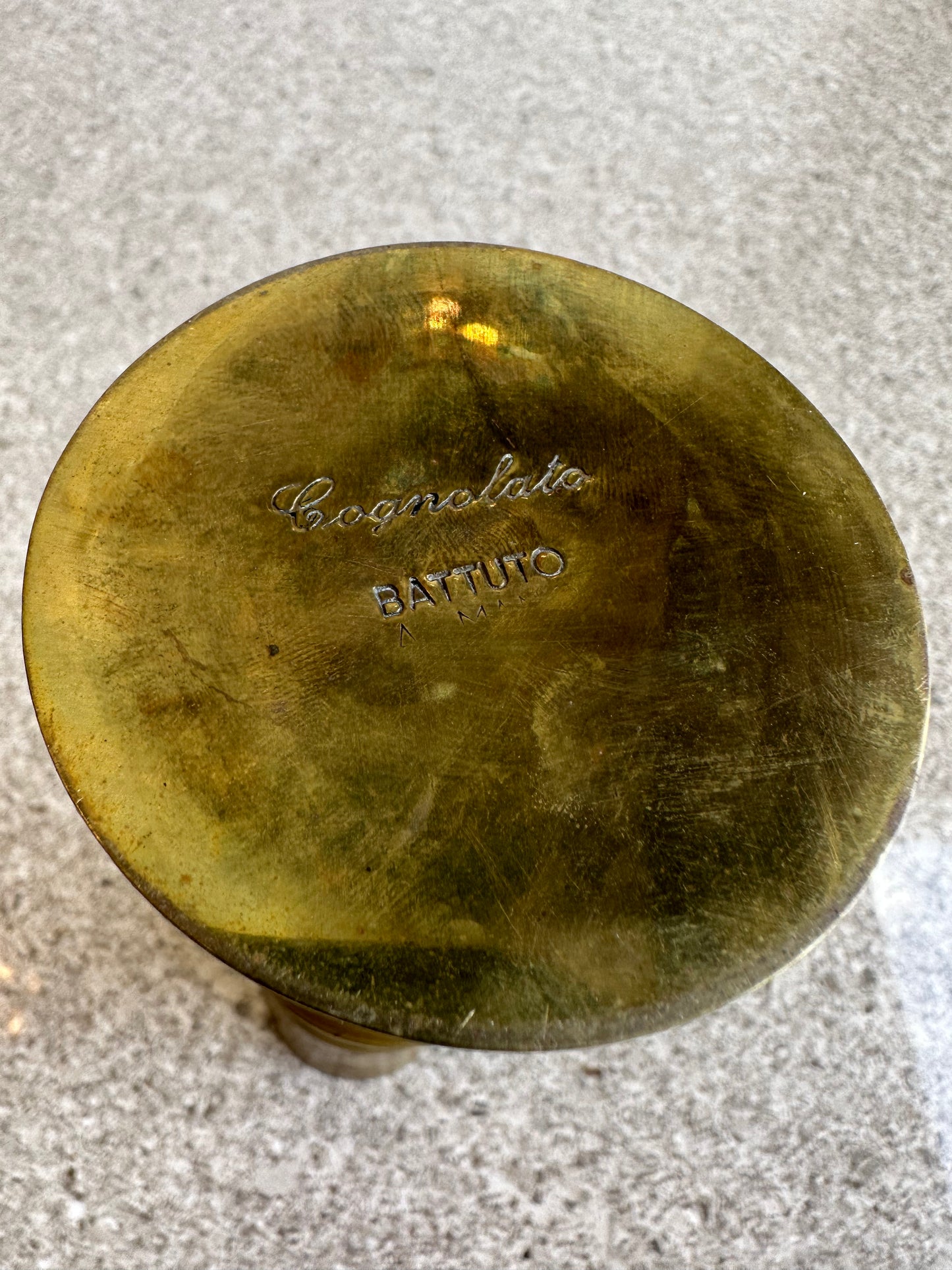 Cognolato Italian Brass Vase, 1950s