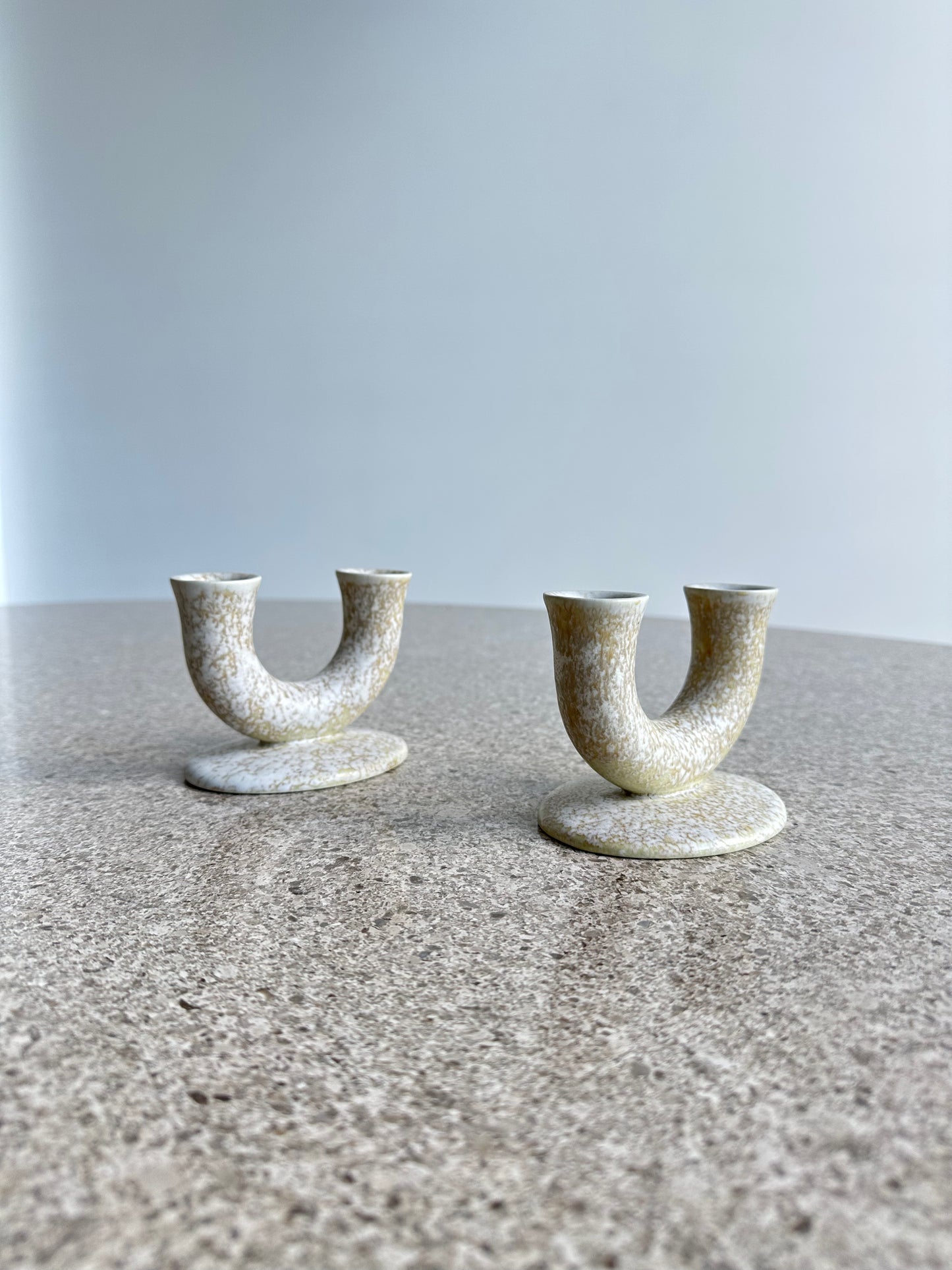 Italian Hand Made Ceramic Candle Holders, 1960s