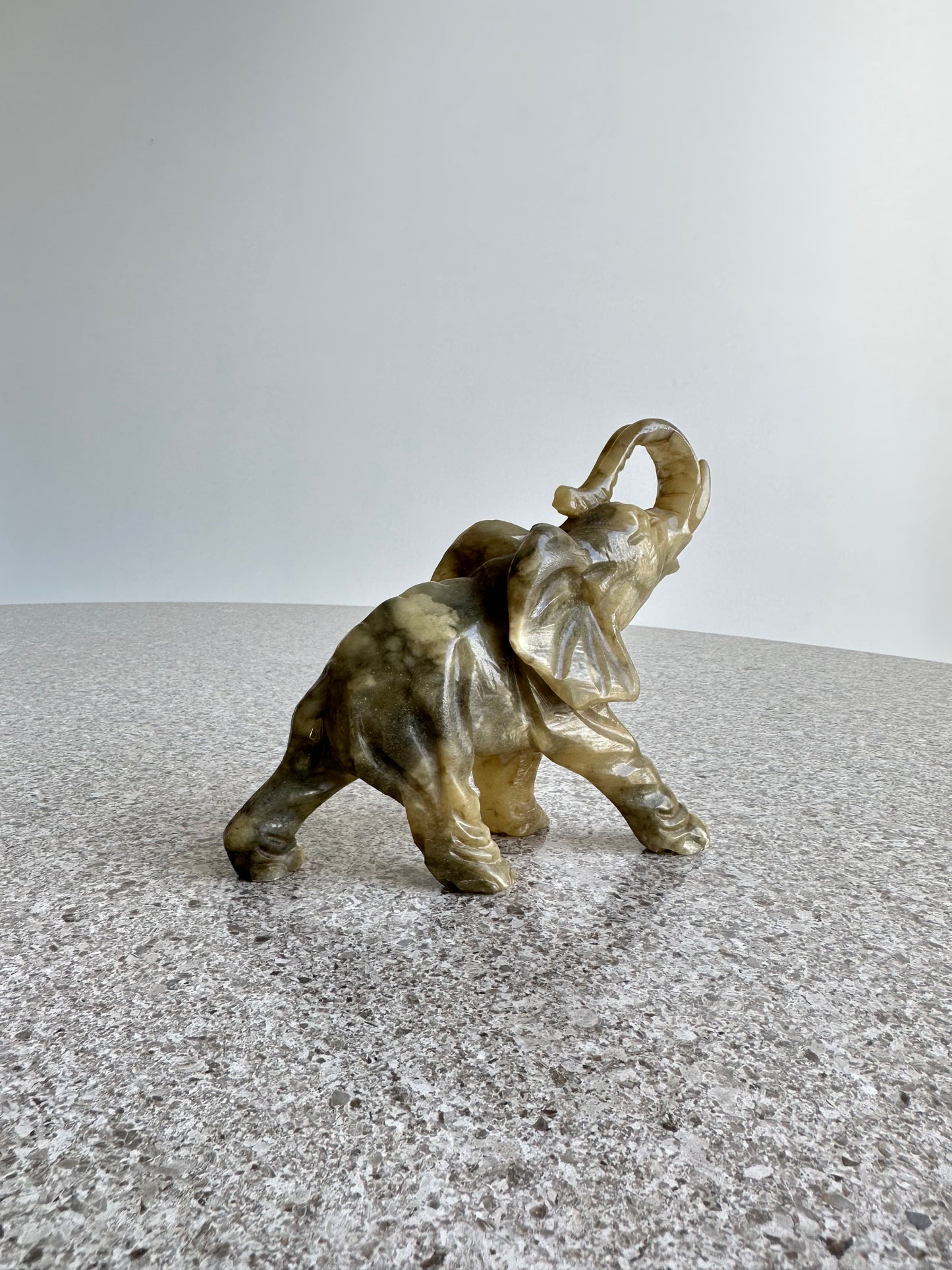 Italian Alabaster Elephant Table Sculpture,1970s