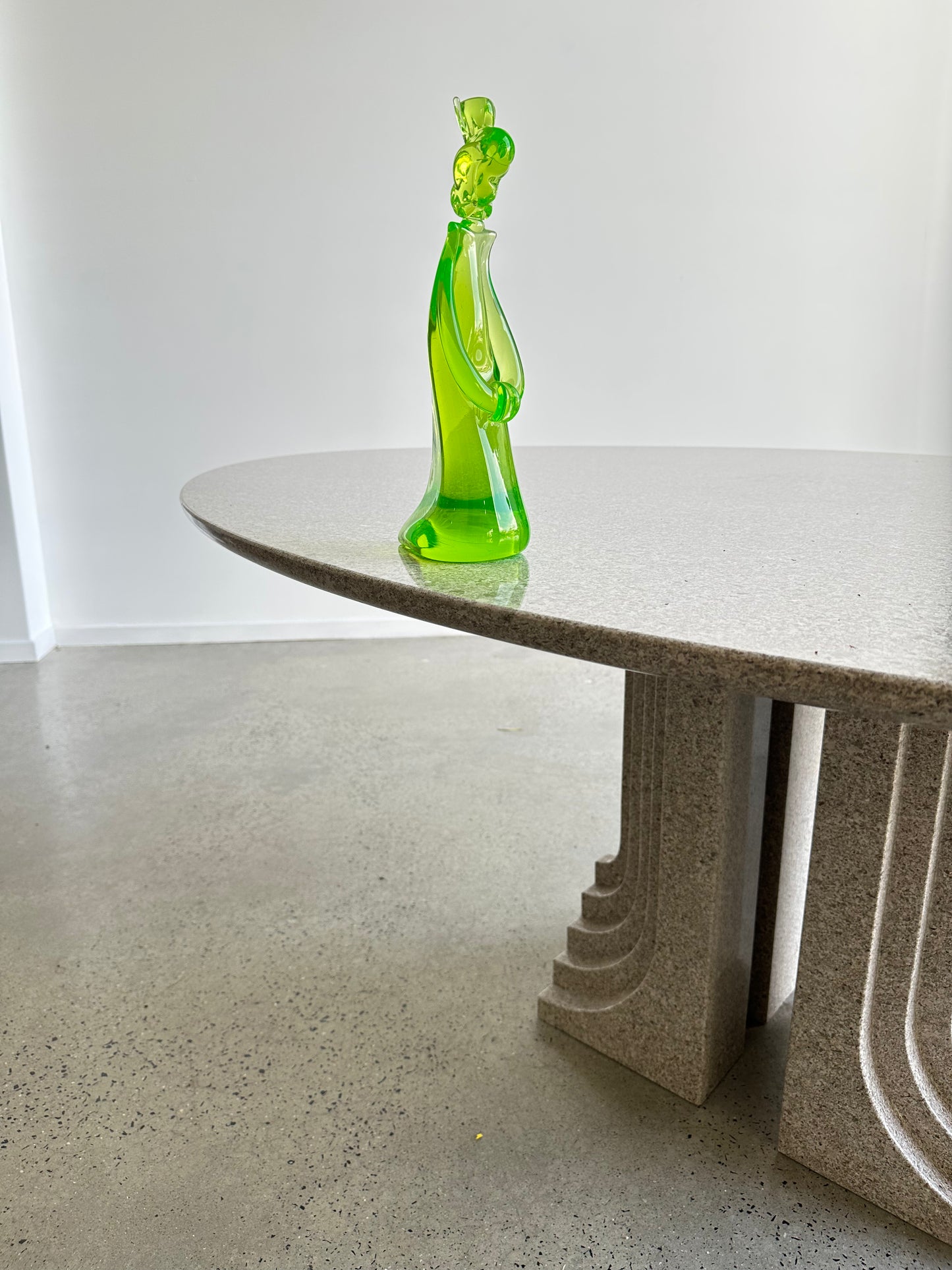 Italian Murano Mid Century Modern Green Glass Geisha Table Sculpture, 1960s