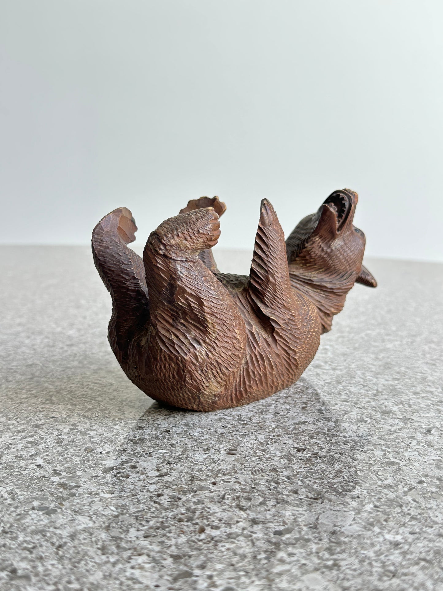 Bern Hand Curved Wood Animal Table Sculpture, 1960