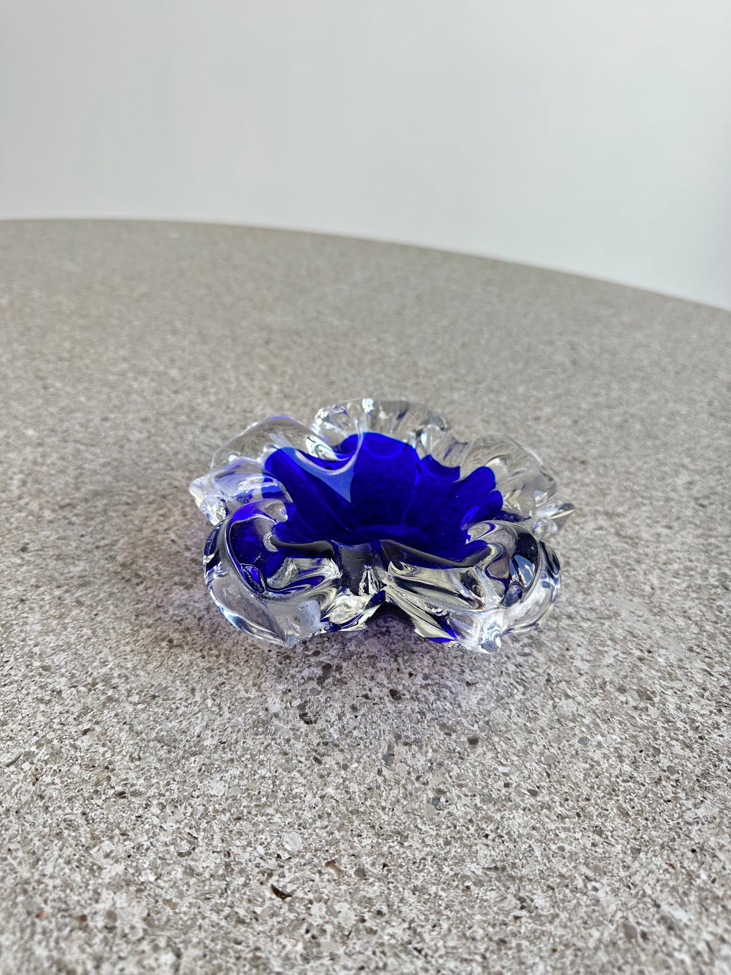 Murano Sommerso Italian Mid Century Modern Blue Ashtray, 1960s