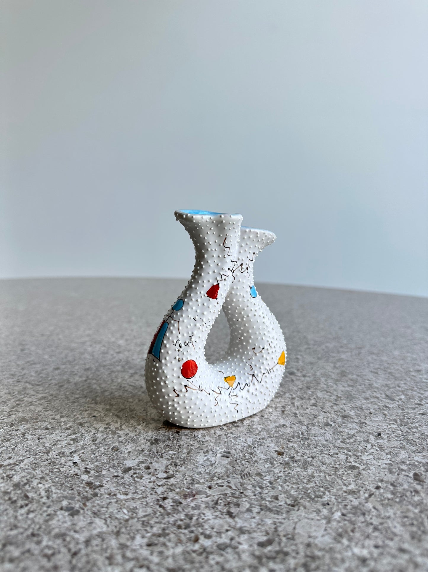 Gualdo Dolci Italian White Hand Painted Ceramic, 1950s