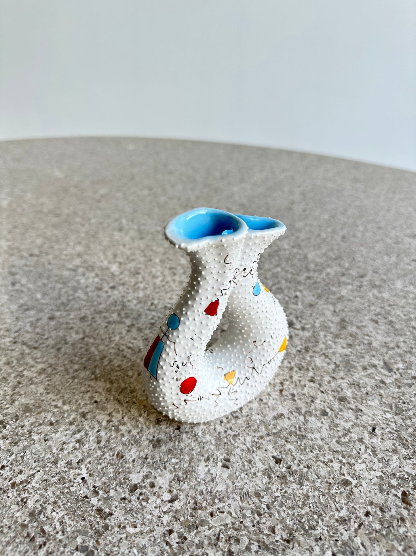 Gualdo Dolci Italian White Hand Painted Ceramic, 1950s