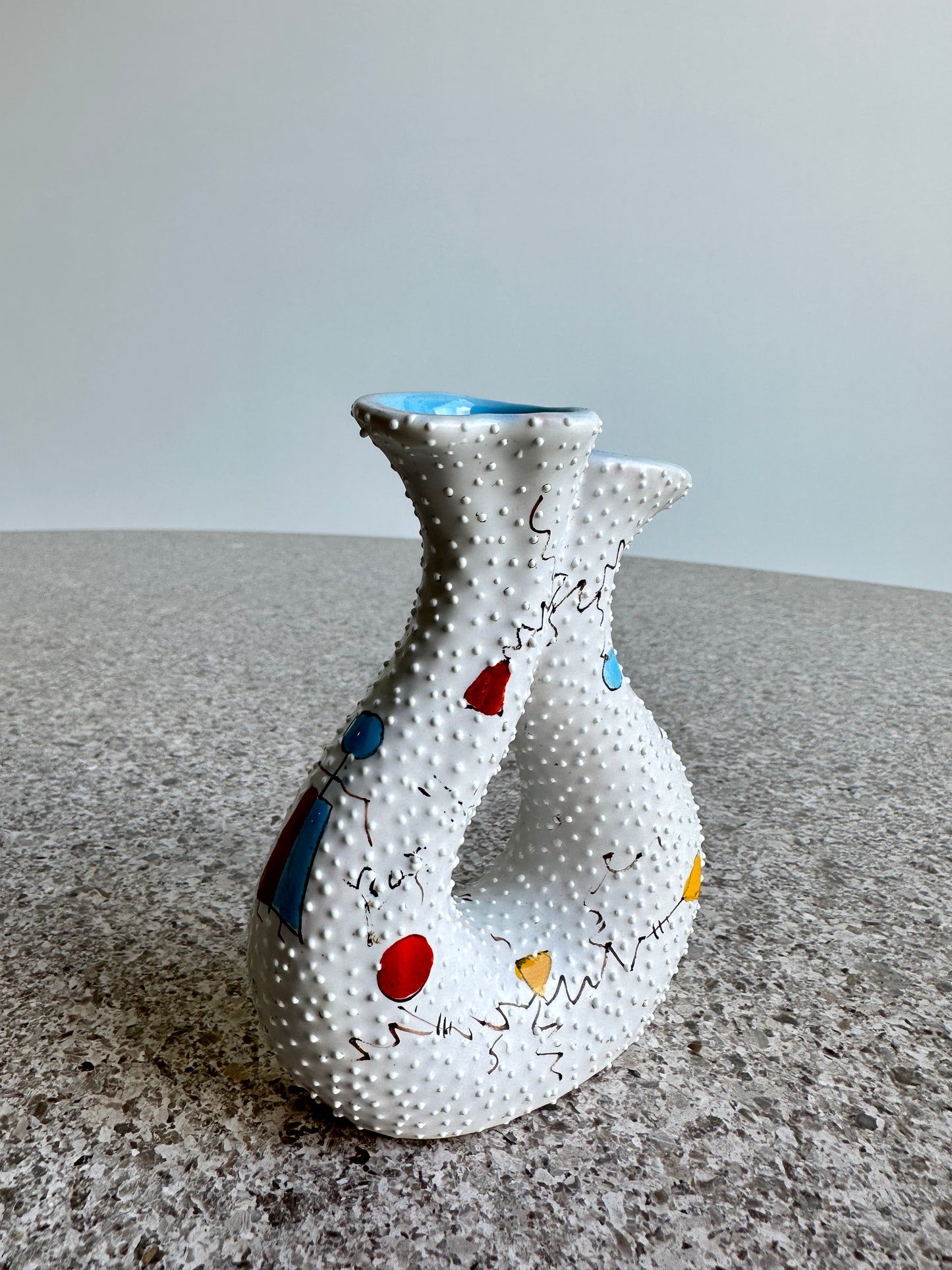 Gualdo Dolci Italian White Hand Painted Ceramic, 1950s