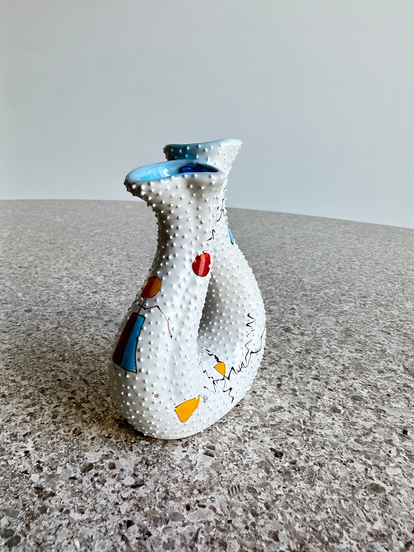 Gualdo Dolci Italian White Hand Painted Ceramic, 1950s