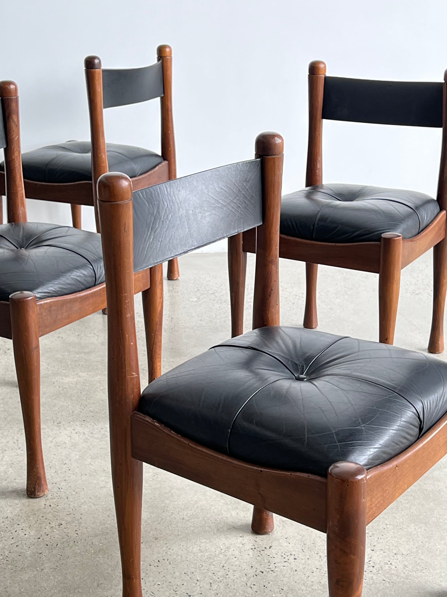 Silvio Coppola Dining Chairs for Bernini, Italy 1960s
