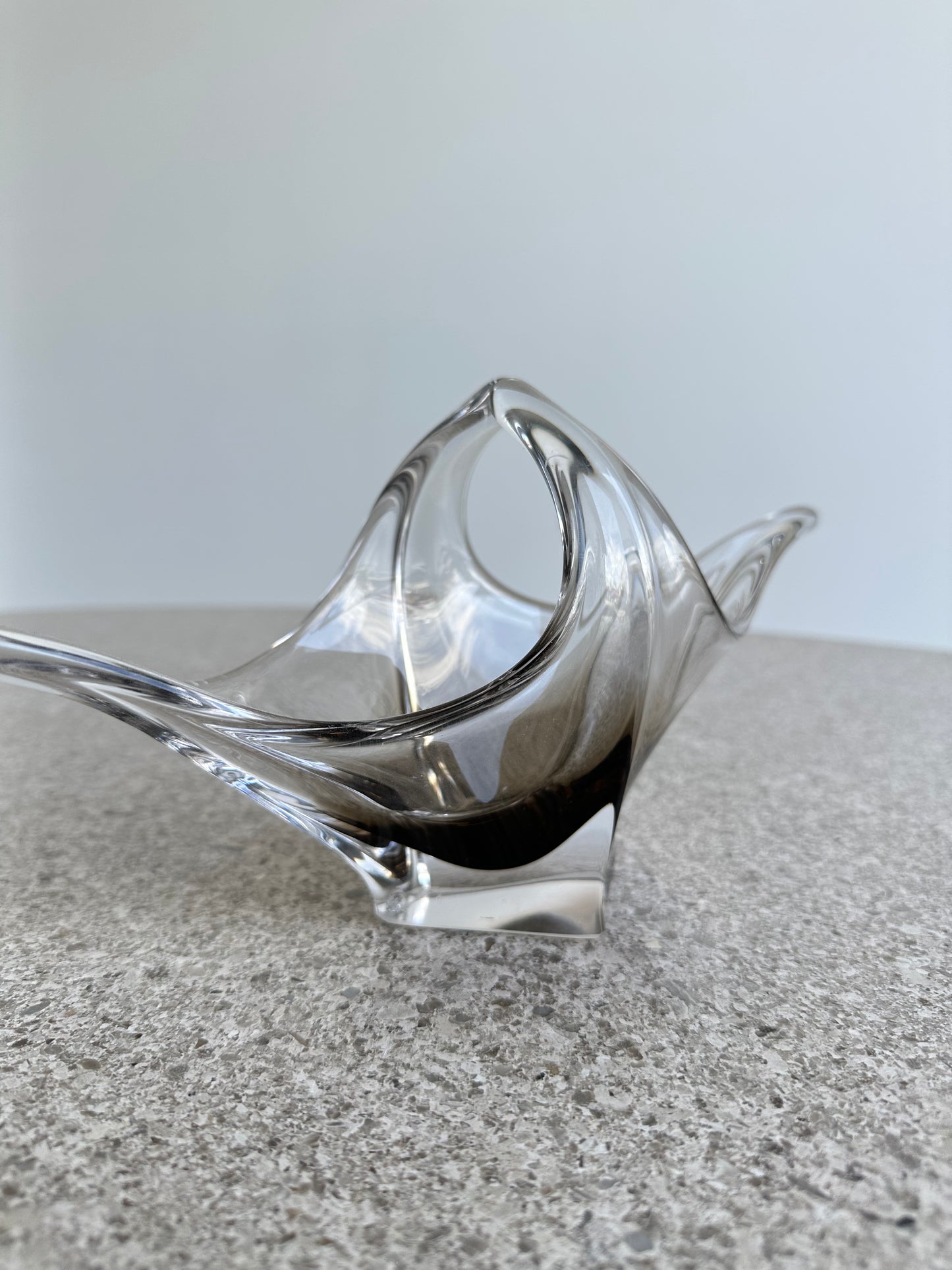 Italian Mid Century Modern Murano Smoked Glass Ashtray, 1970s