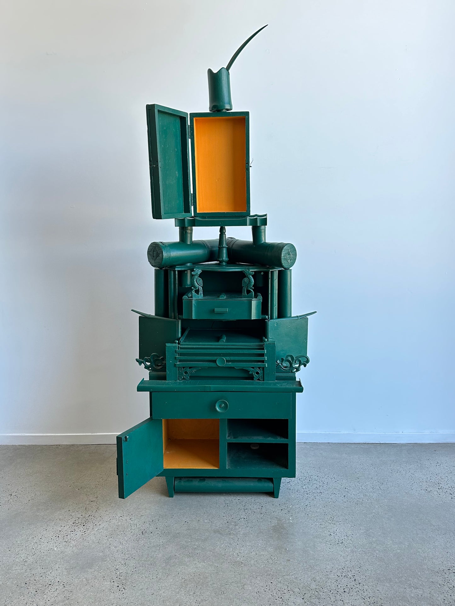 Sculptural Italian cabinet by Paolo Lumini with storage compartments