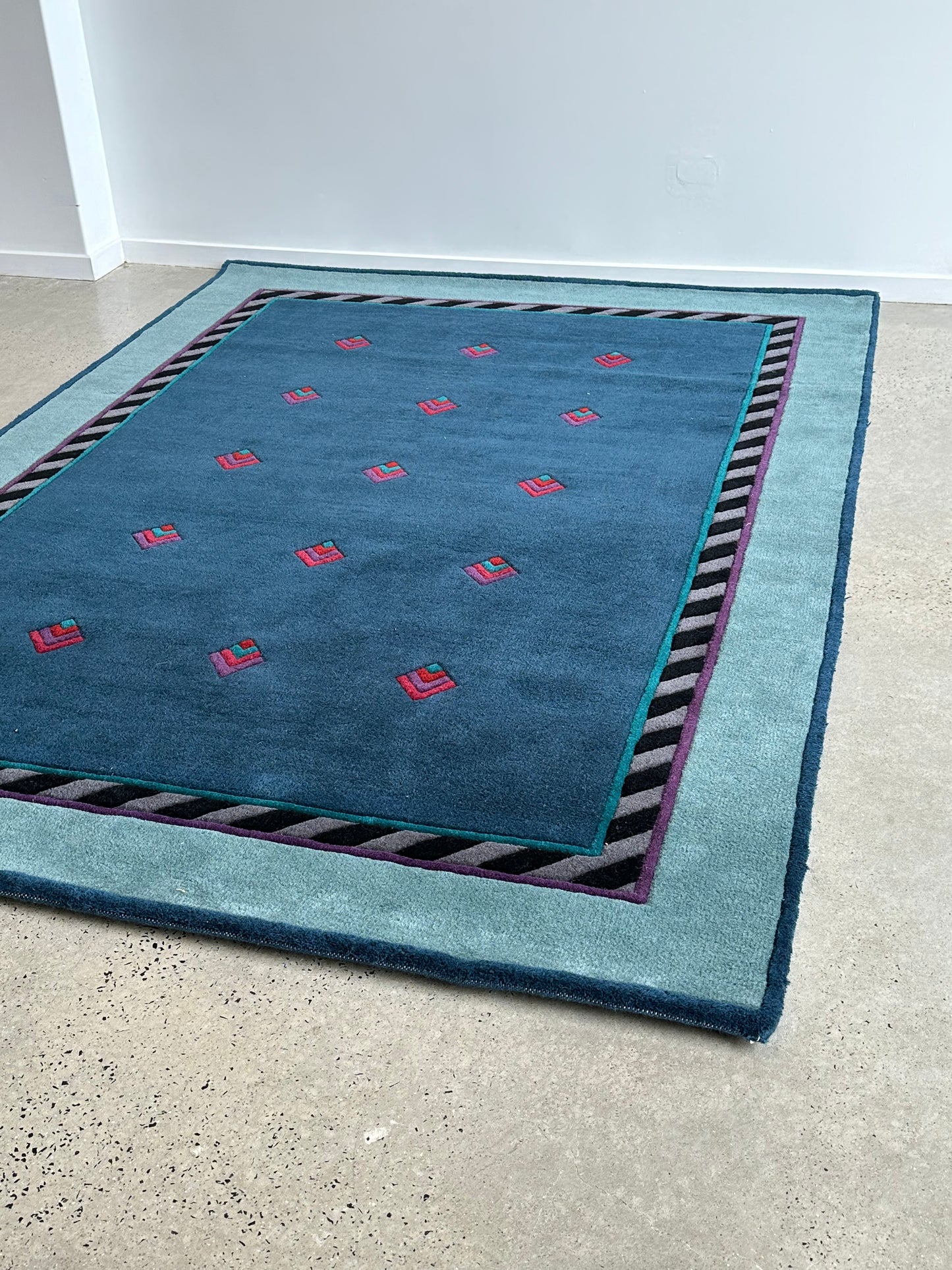 "Jive" by Catharina Dramborg for Kinnasand Dark Green Modern Wool Carpet, 1990s