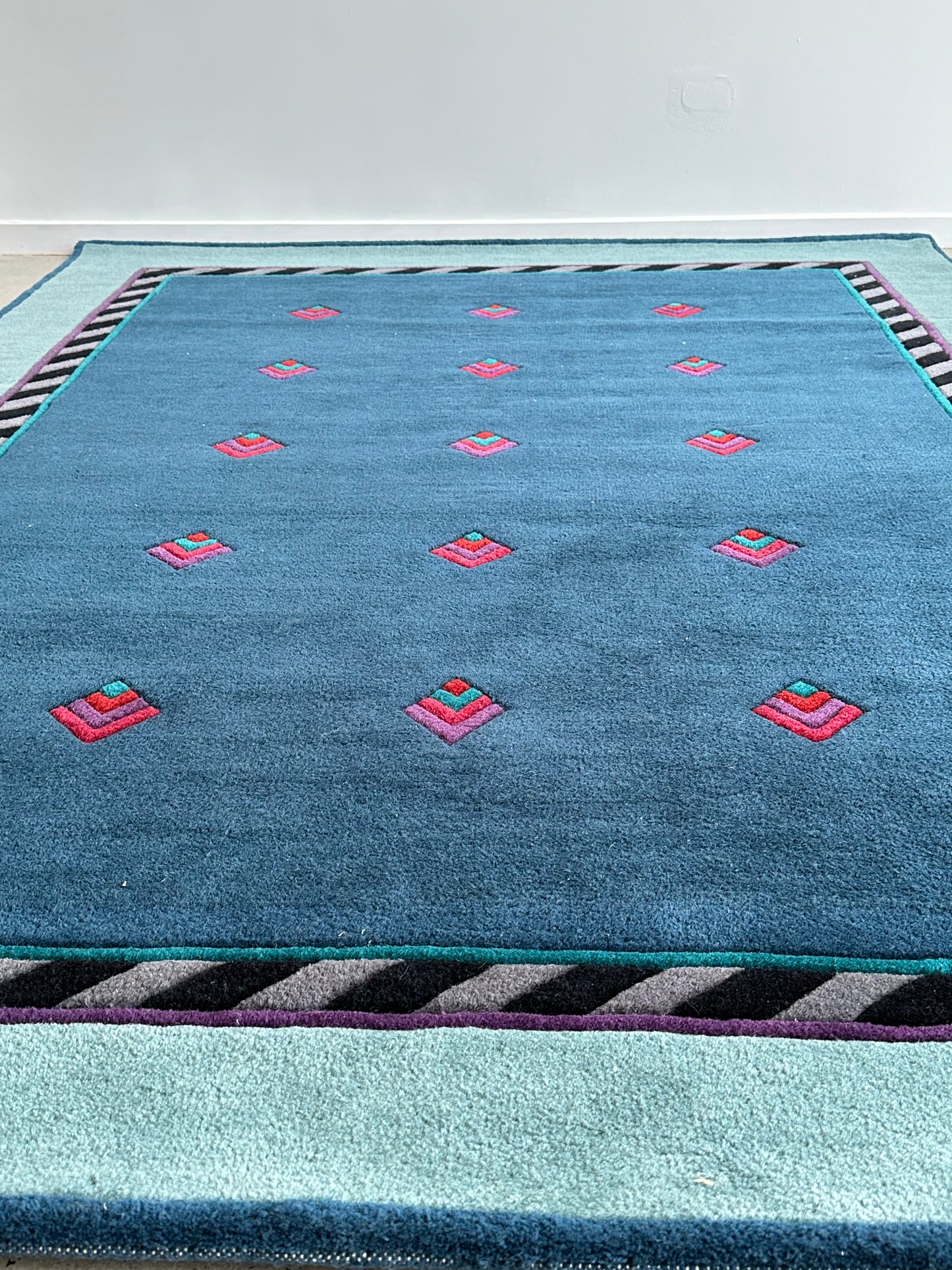 "Jive" by Catharina Dramborg for Kinnasand Dark Green Modern Wool Carpet, 1990s