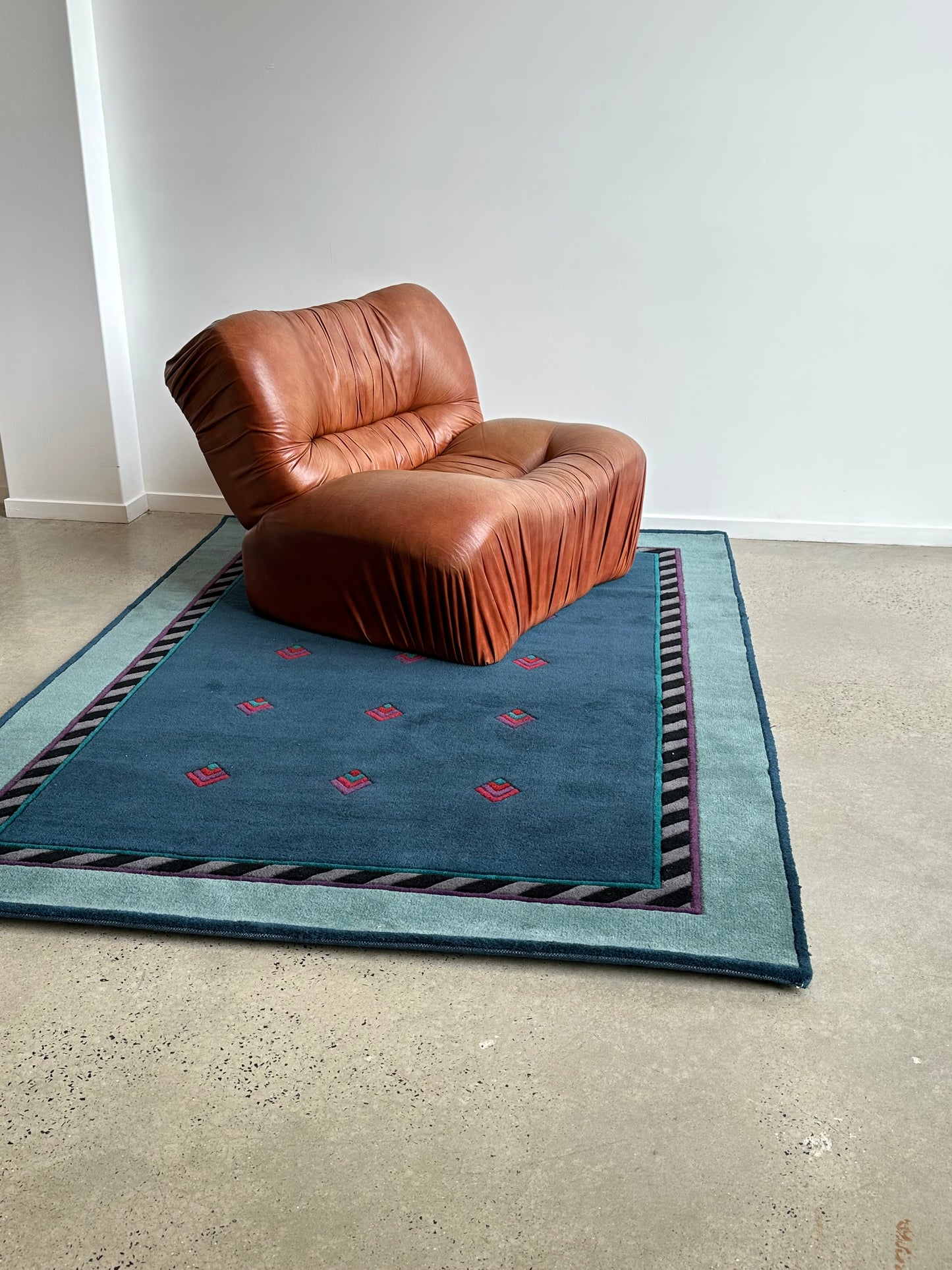 "Jive" by Catharina Dramborg for Kinnasand Dark Green Modern Wool Carpet, 1990s