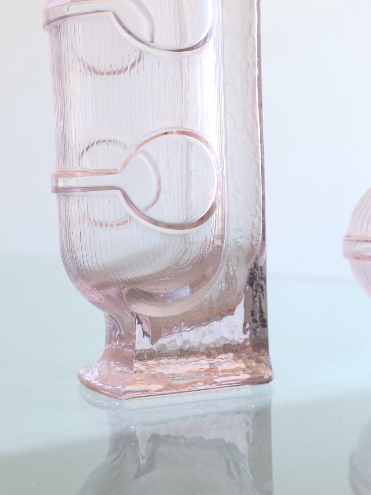 Italian Crystal Light Pink Wine Decanter Centrepieces by Grandi Cristalli 1960s