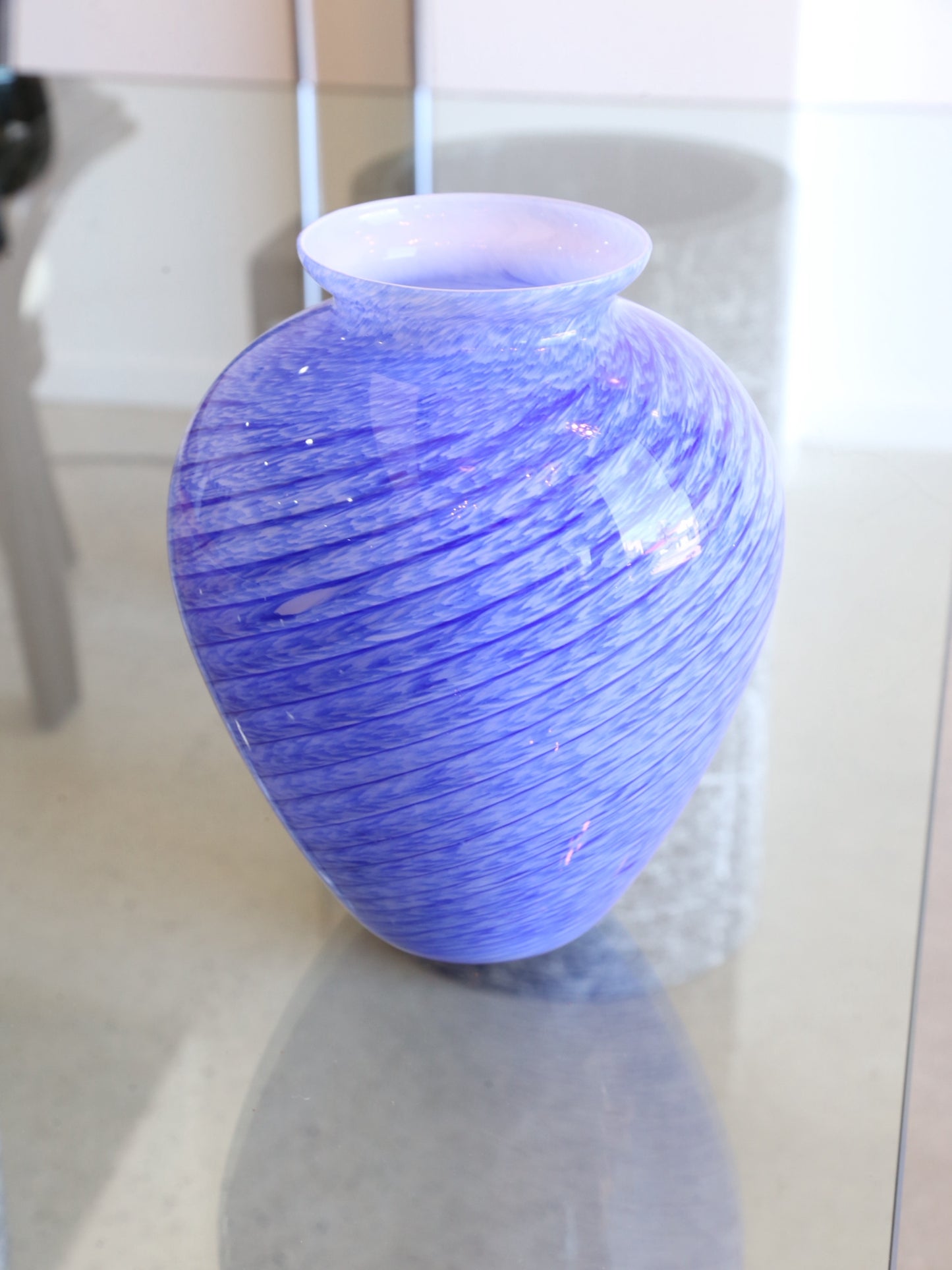 Italian Handmade Murano Glass Blue Vase 1960s