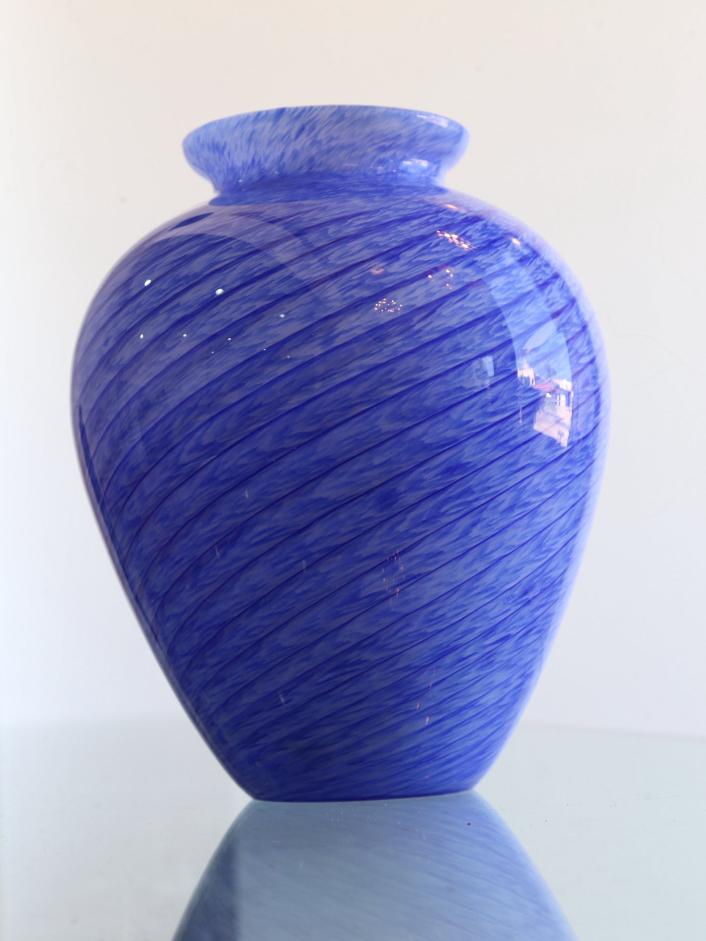 Italian Handmade Murano Glass Blue Vase 1960s