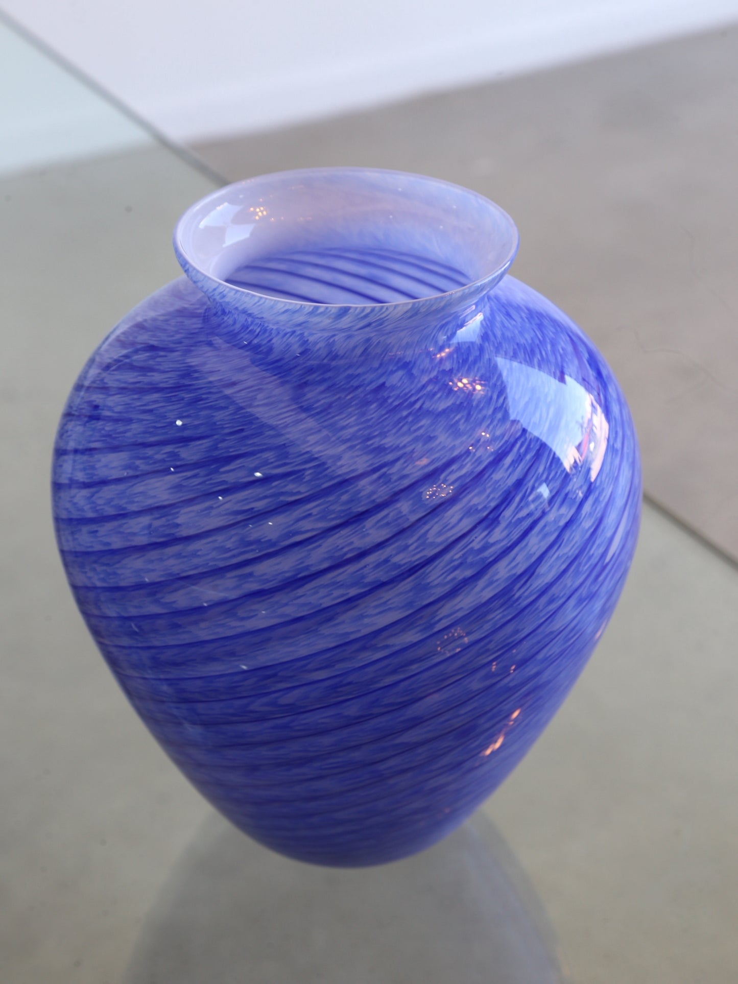 Italian Handmade Murano Glass Blue Vase 1960s