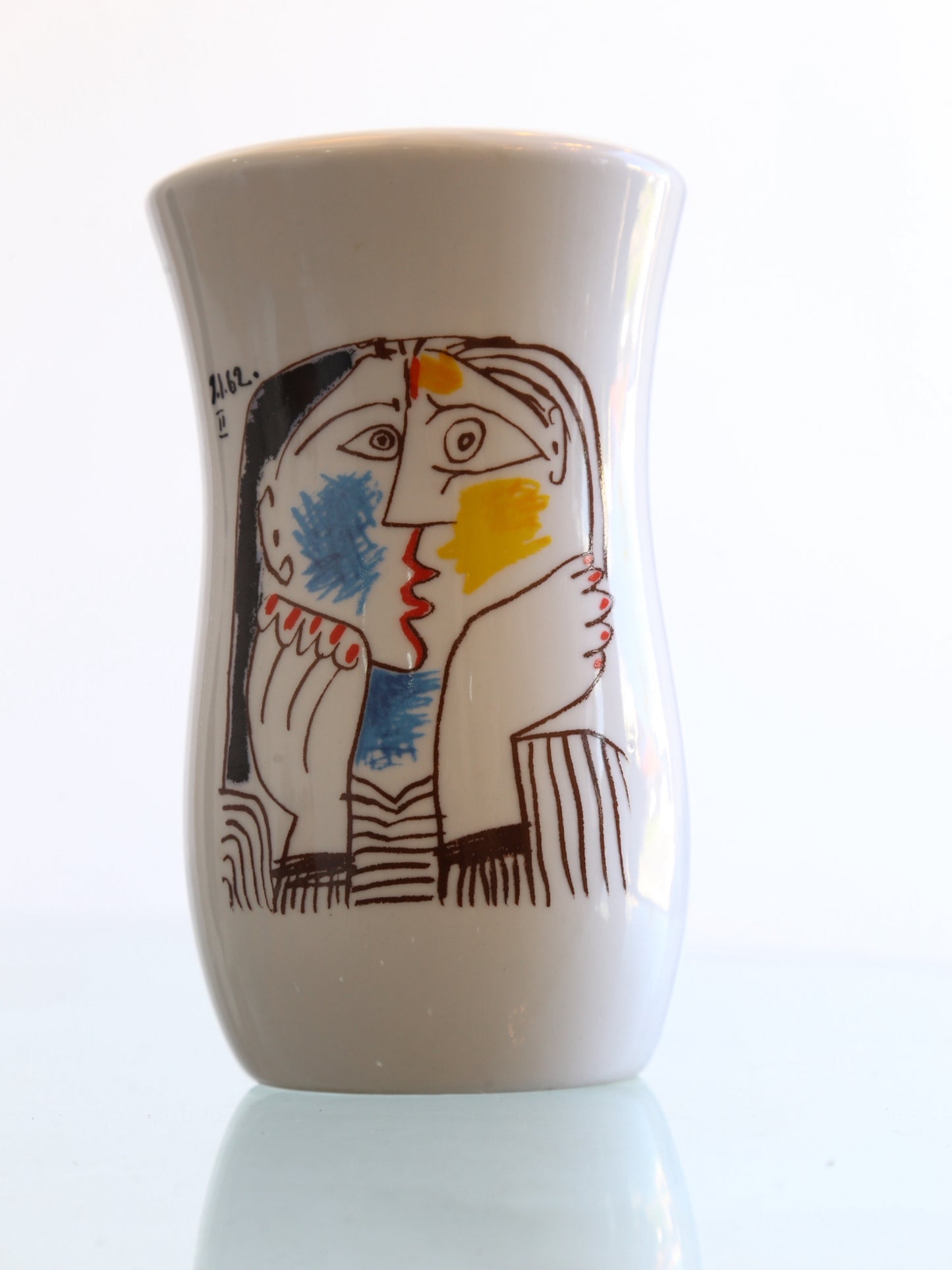 Italian Porcellane Tognanna Ceramic Vase Representing a Picasso Painting