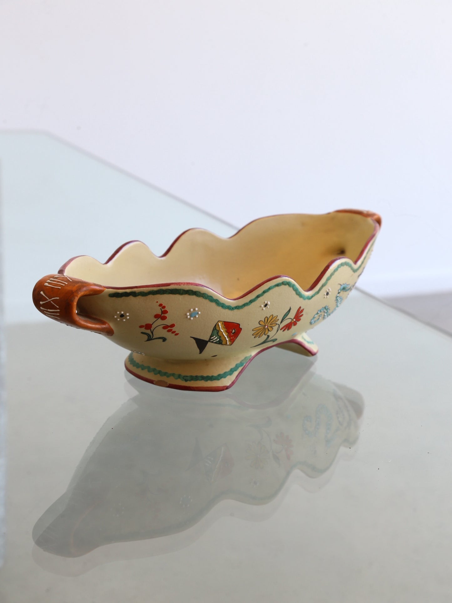 Volpi Deruta Italian Centrepiece Bowl Ceramic with Art Work, 1960s