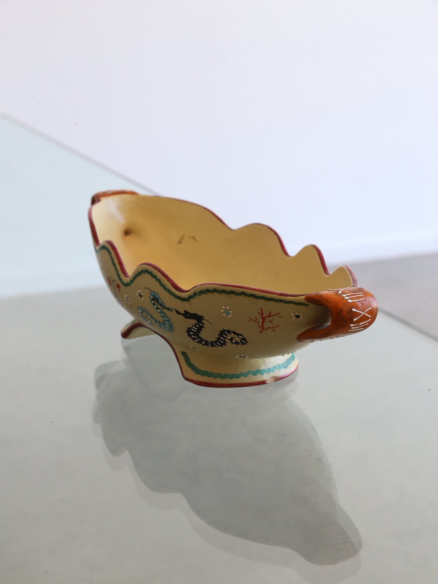 Volpi Deruta Italian Centrepiece Bowl Ceramic with Art Work, 1960s