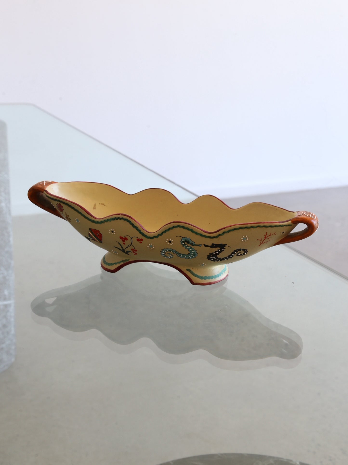 Volpi Deruta Italian Centrepiece Bowl Ceramic with Art Work, 1960s