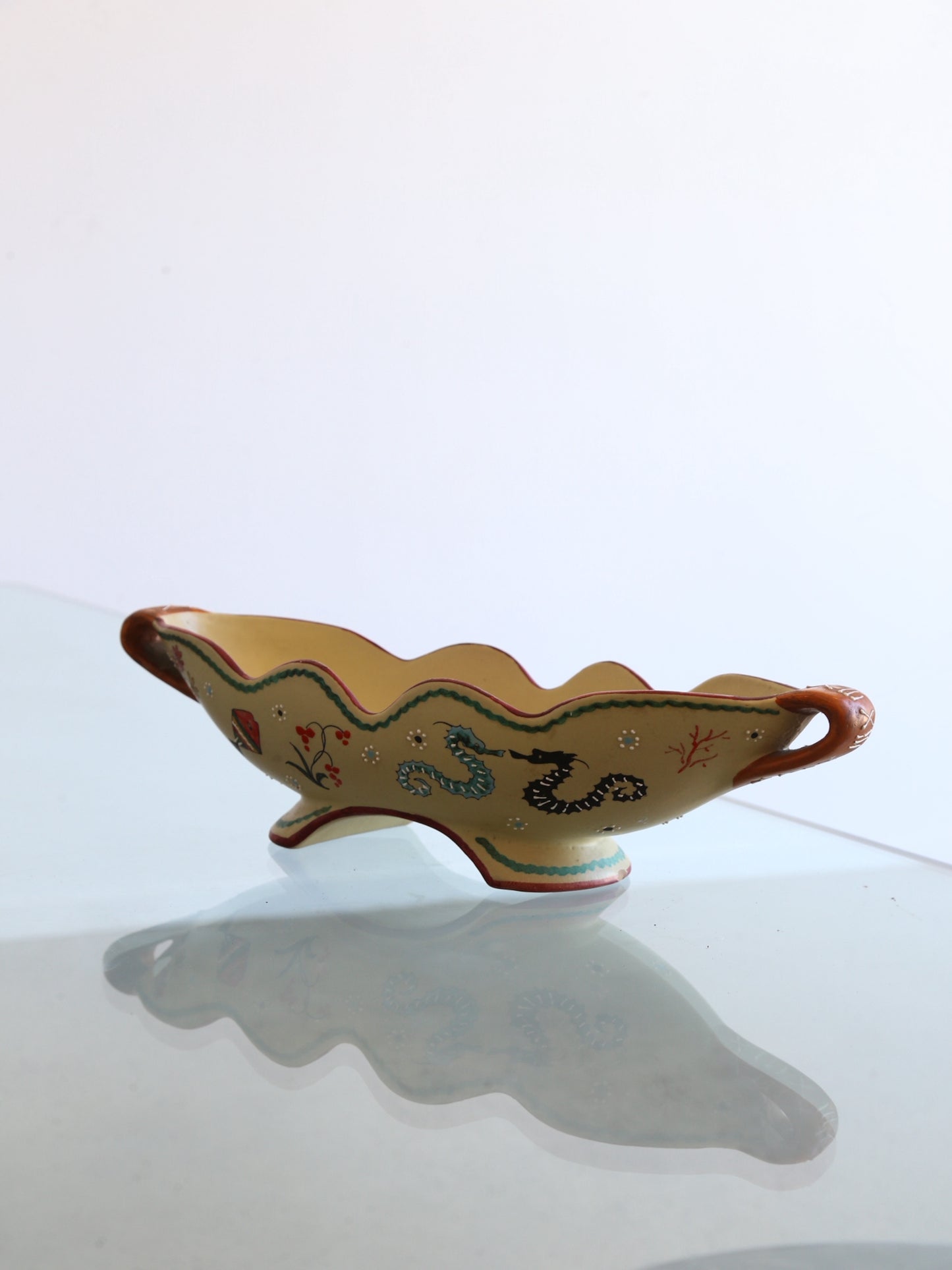 Volpi Deruta Italian Centrepiece Bowl Ceramic with Art Work, 1960s