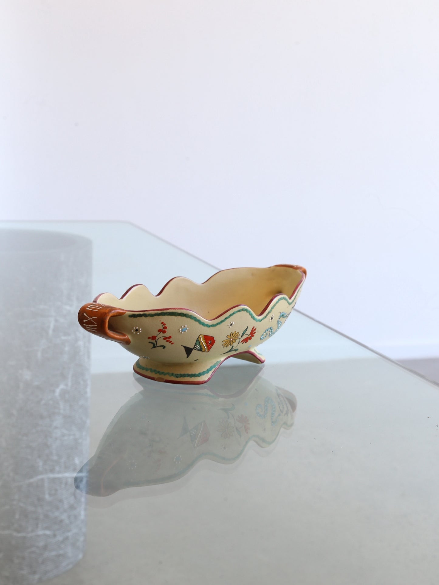 Volpi Deruta Italian Centrepiece Bowl Ceramic with Art Work, 1960s