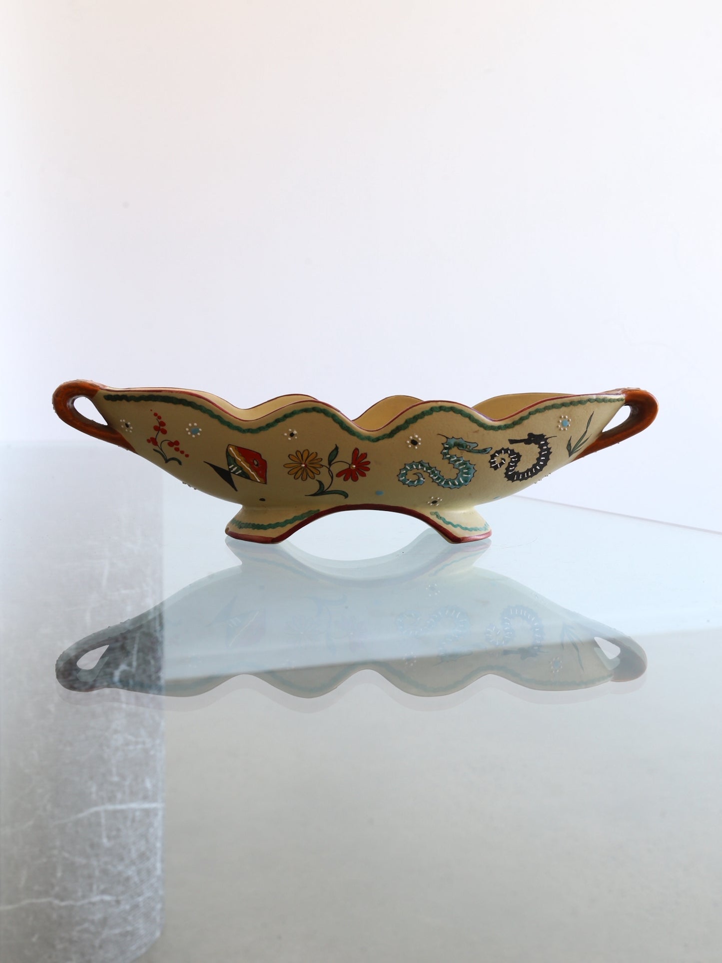 Volpi Deruta Italian Centrepiece Bowl Ceramic with Art Work, 1960s
