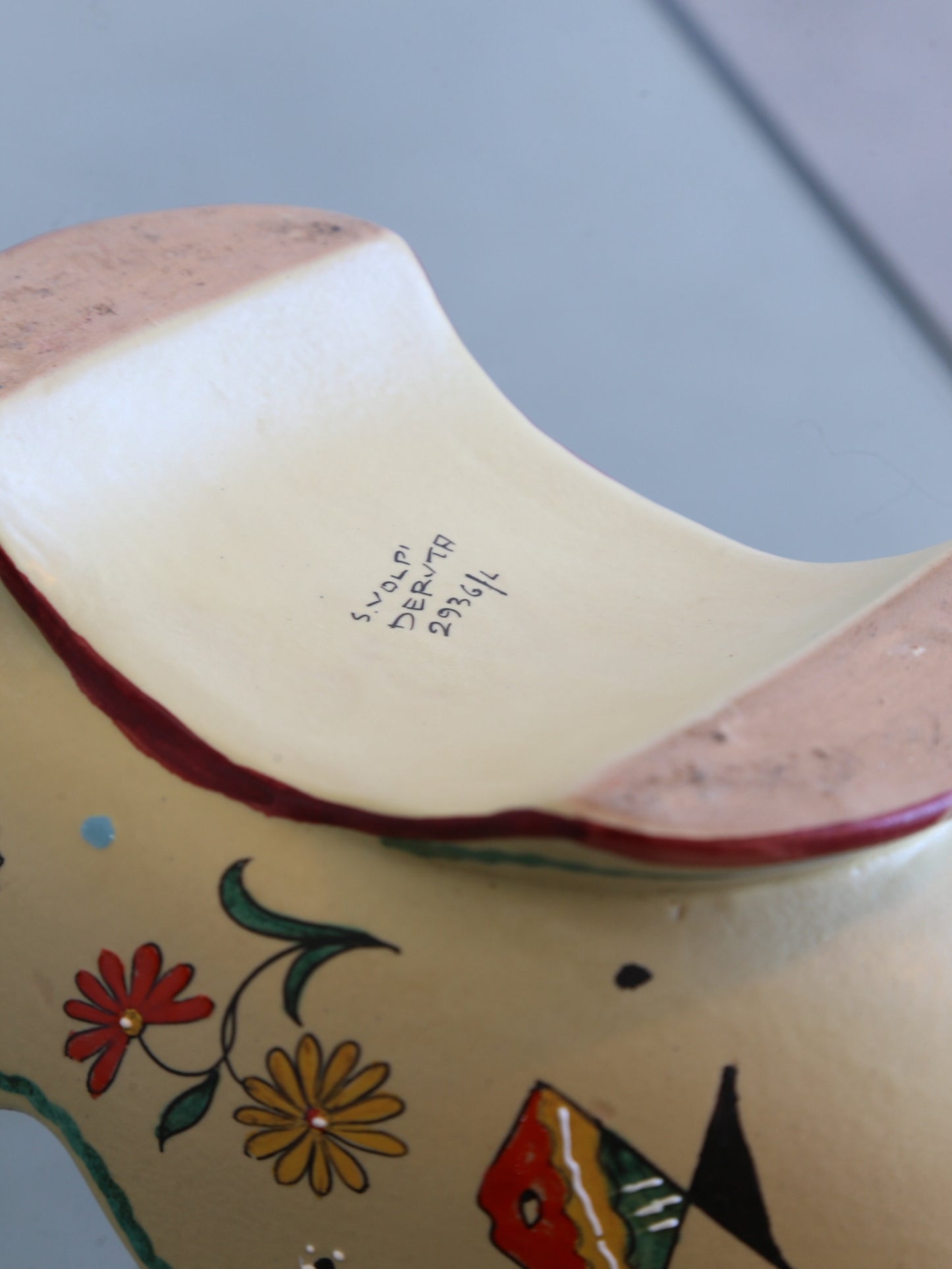 Volpi Deruta Italian Centrepiece Bowl Ceramic with Art Work, 1960s