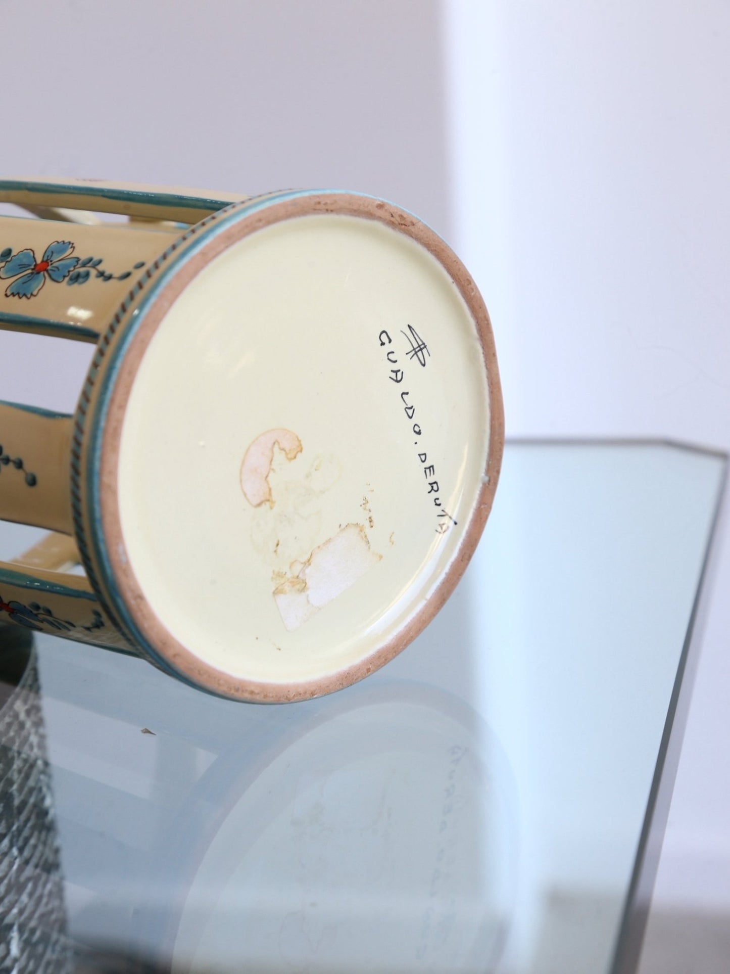 Midcentury Italian Gualdo Deruta White Ceramic Vase, 1950s - Lumini Collections