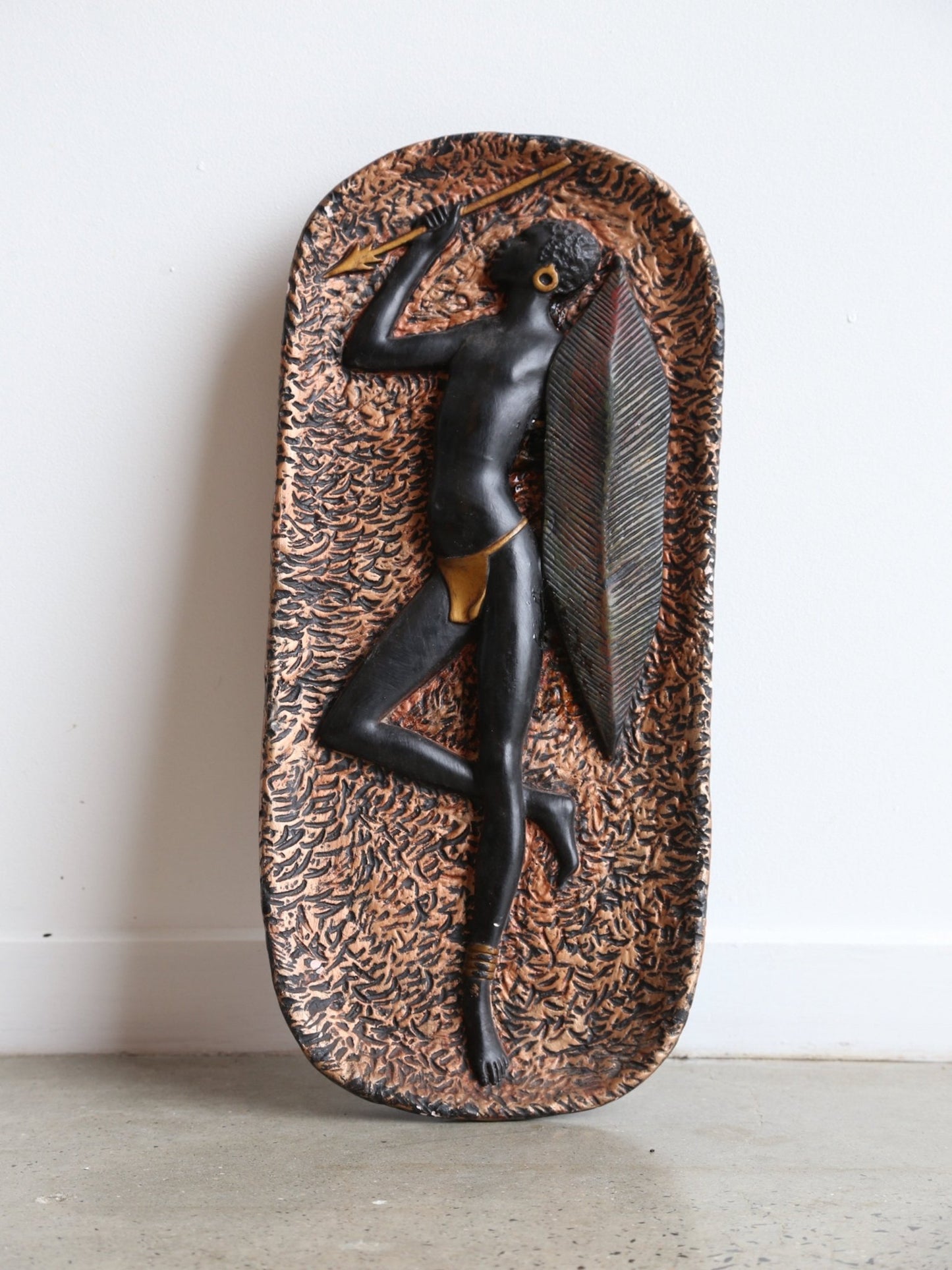 Italian Plaster African Women Warrior 1950s - Lumini Collections