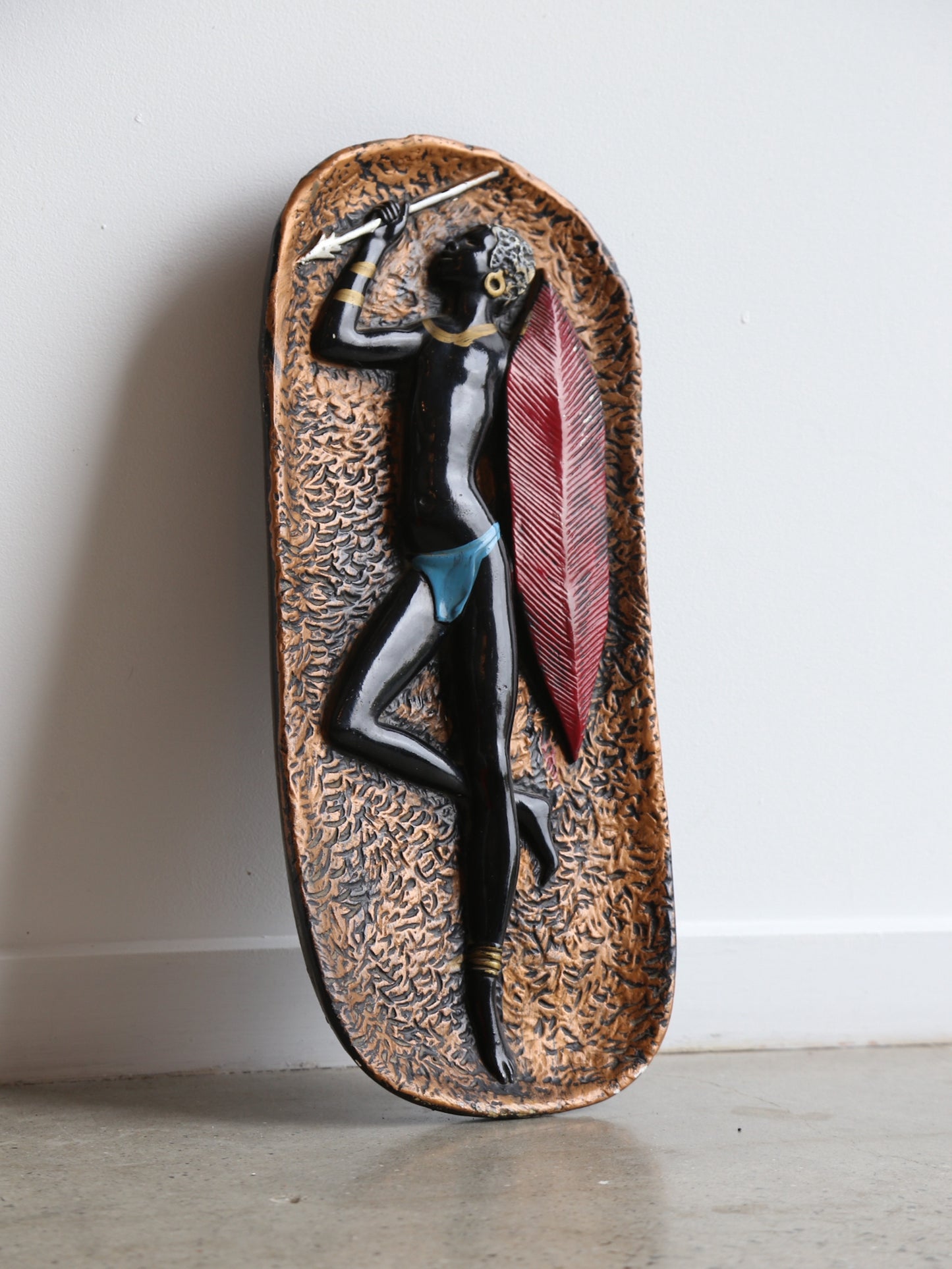 Italian Plaster African Warrior 1950s