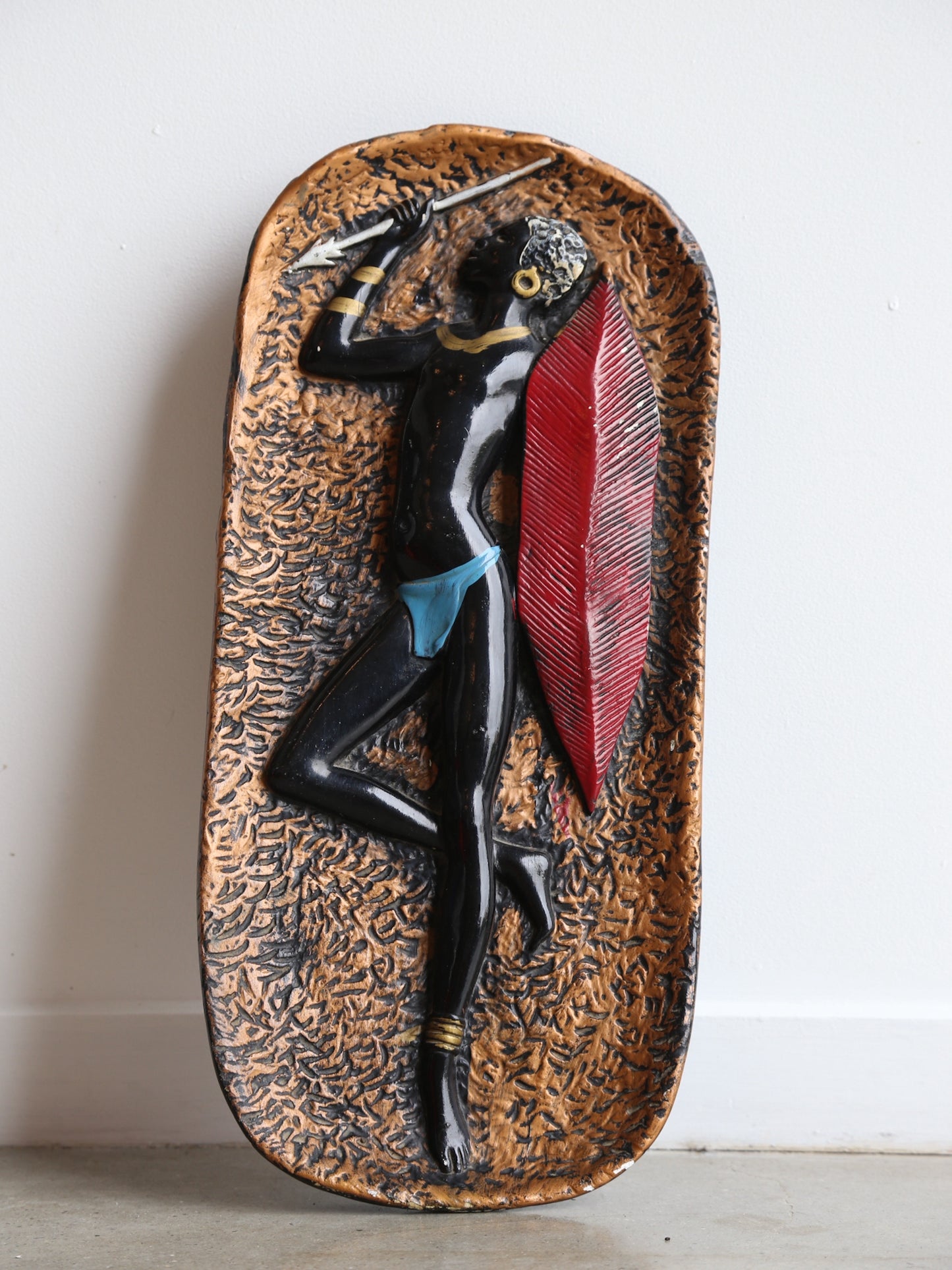 Italian Plaster African Warrior 1950s