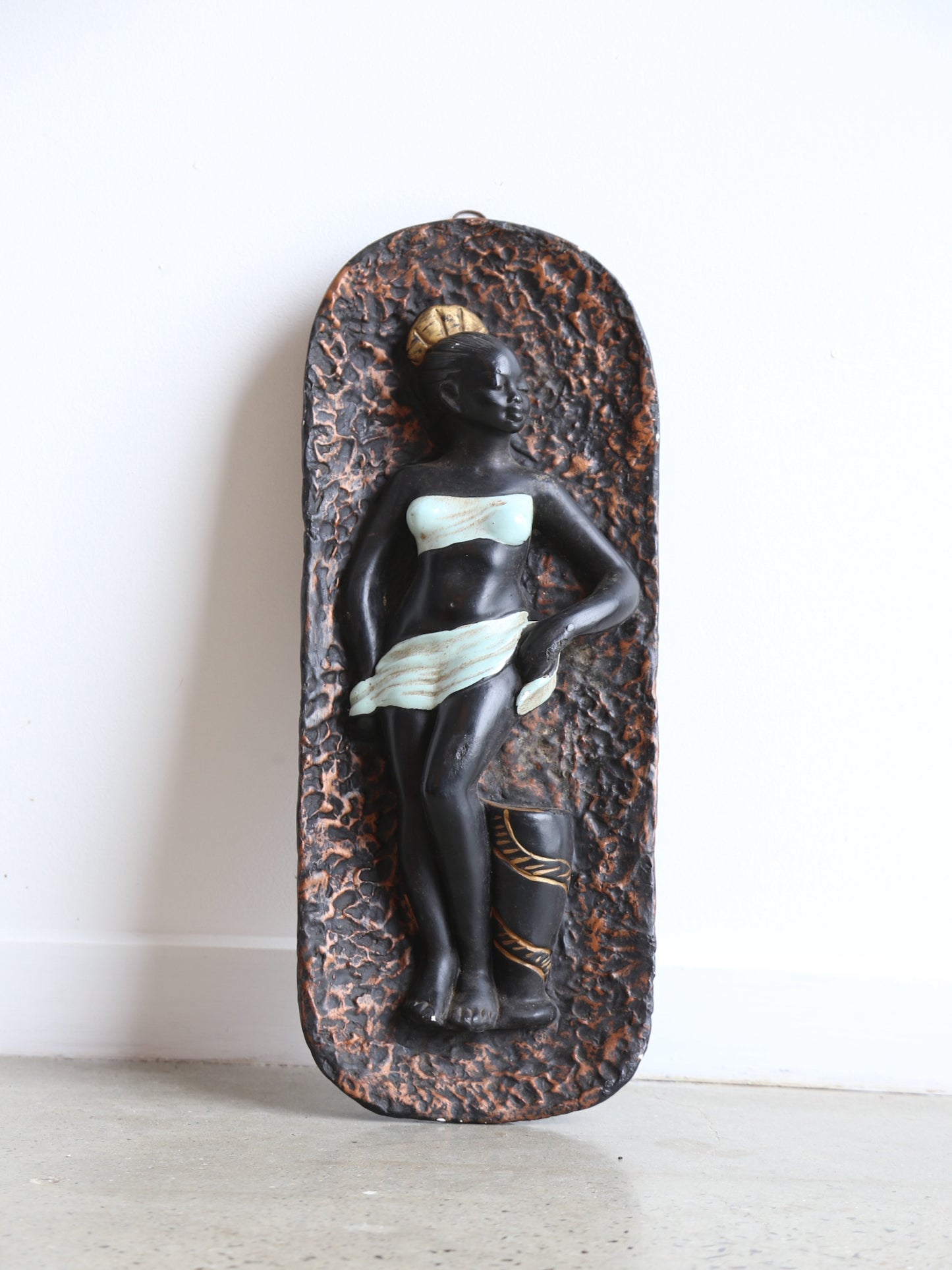 Italian Plaster African Women Wall Decoration 1950