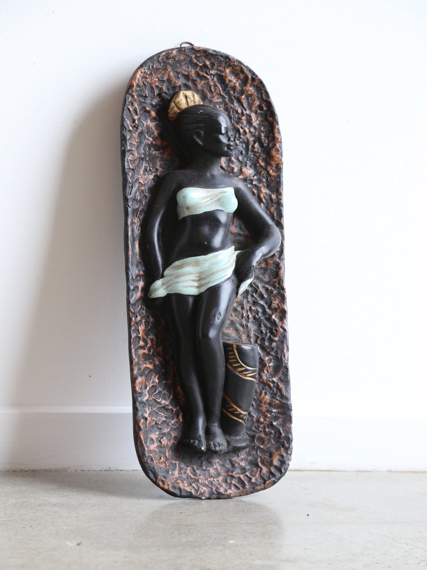 Italian Plaster African Women Wall Decoration 1950 - Lumini Collections
