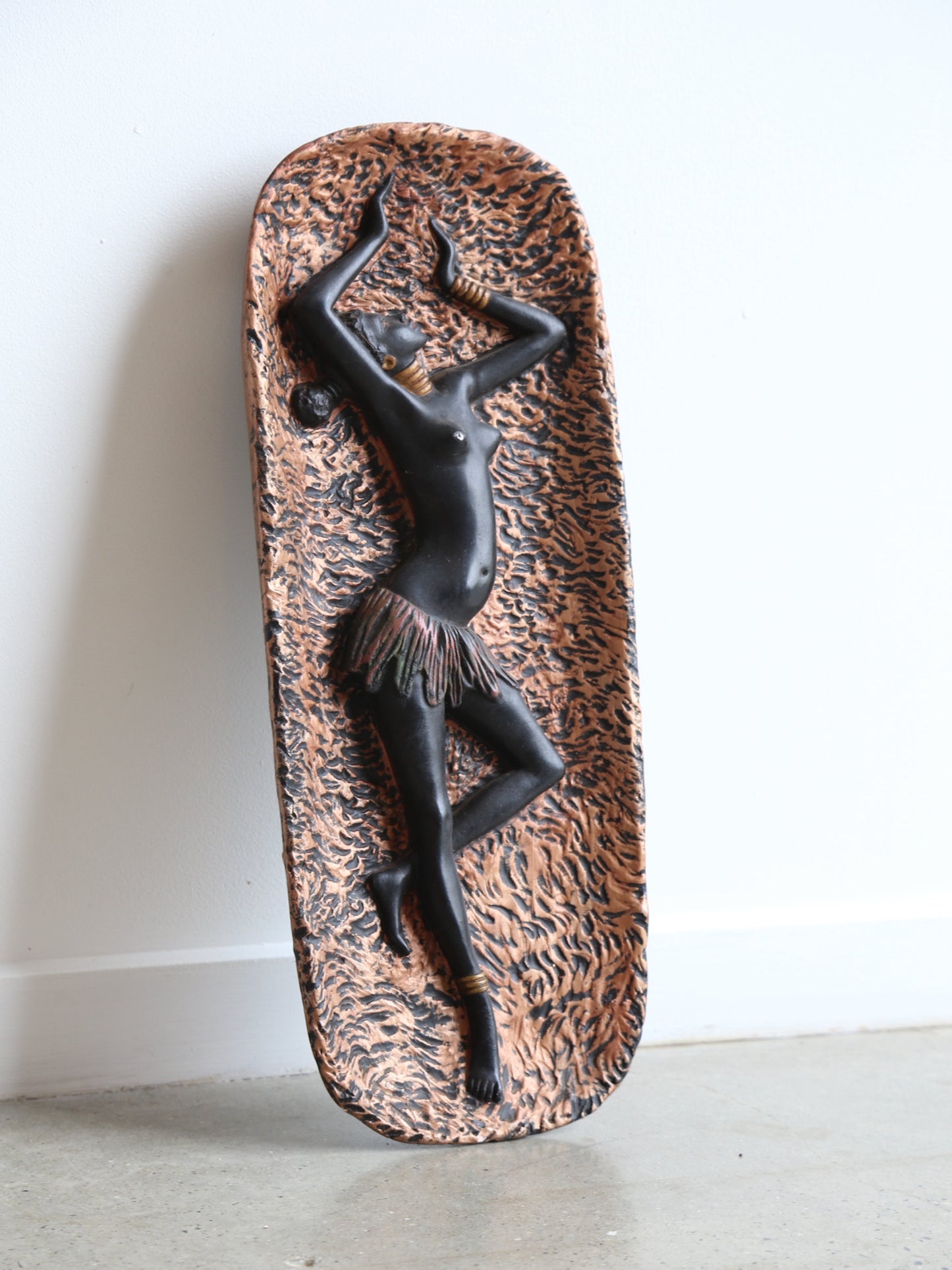 Italian Plaster Wall Decoration African Women Dancer 1950s
