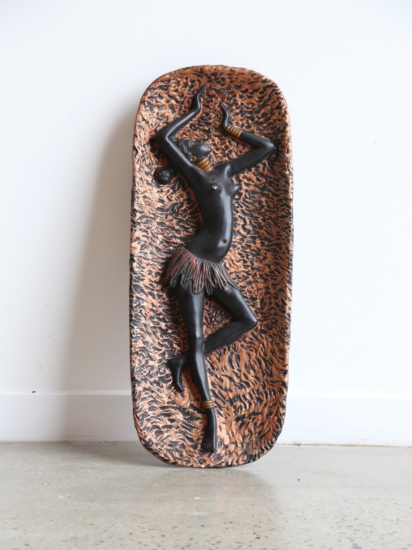 Italian Plaster Wall Decoration African Women Dancer 1950s