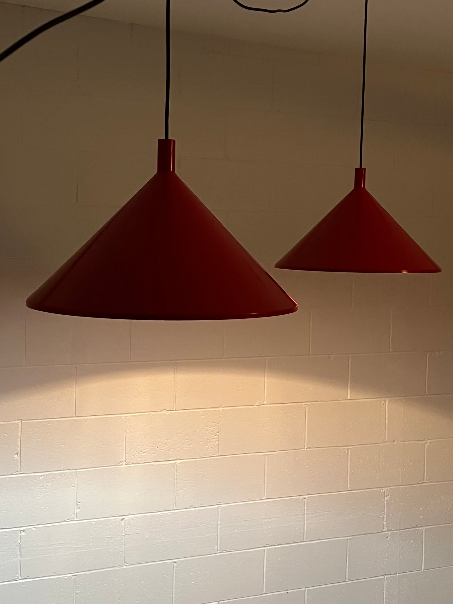Pair of Red Pendant Lights by Elio Martinelli, 1980s