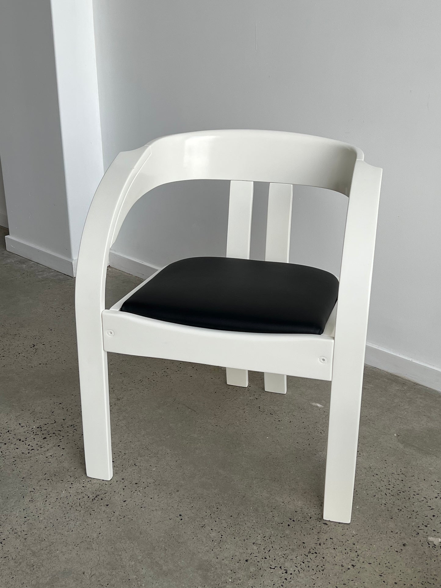 Elisa by Giovanni Battista Bassi for Poltronova Black and White Dining Chairs Set of Five